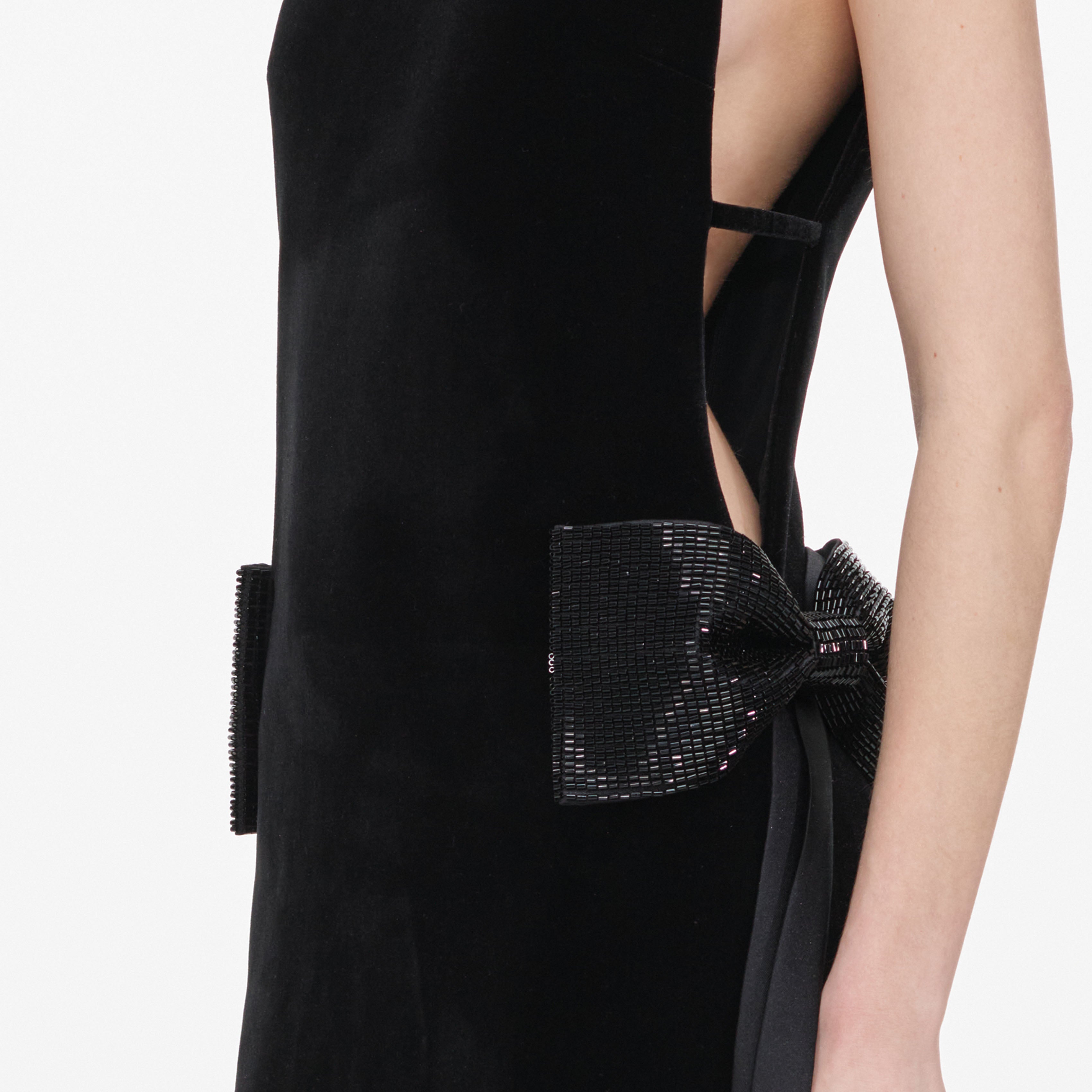 Self Portrait Black Velvet Maxikleid Schwarz Samt