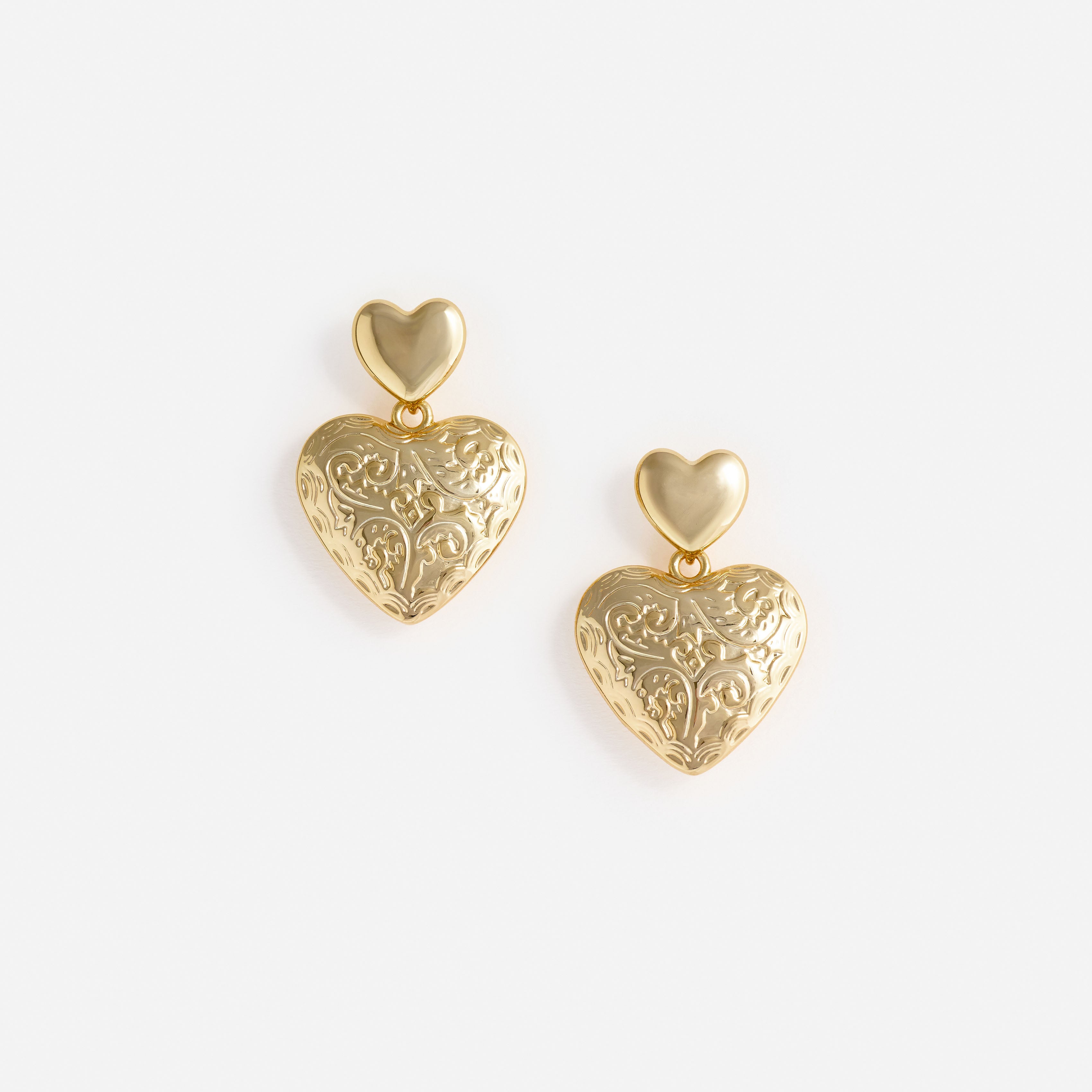 Self Portrait Gold Double Heart Ohrringe One Size gold