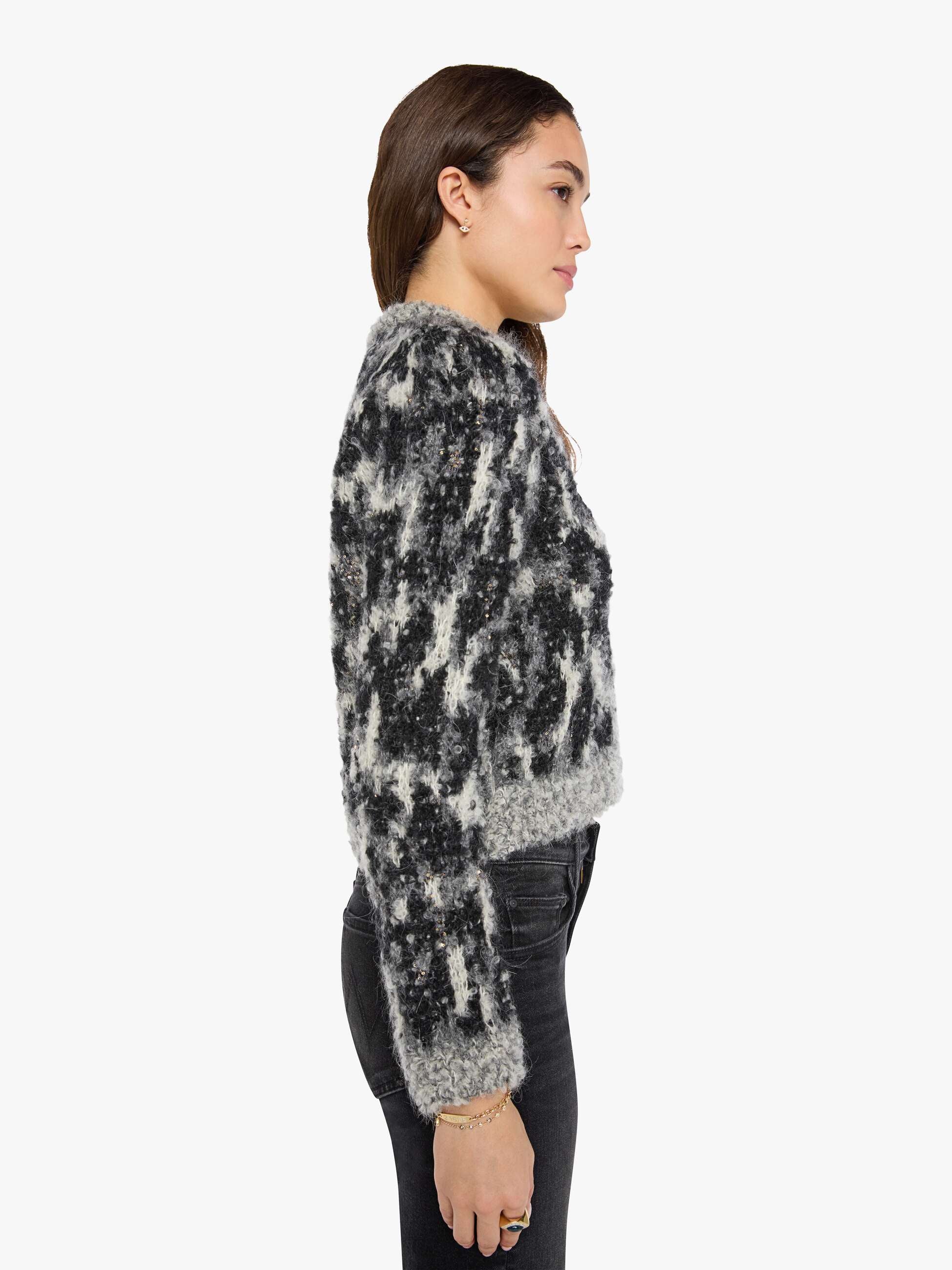 Mother Sweaters The Padded Crop Cardigan Strickjacke Schwarz