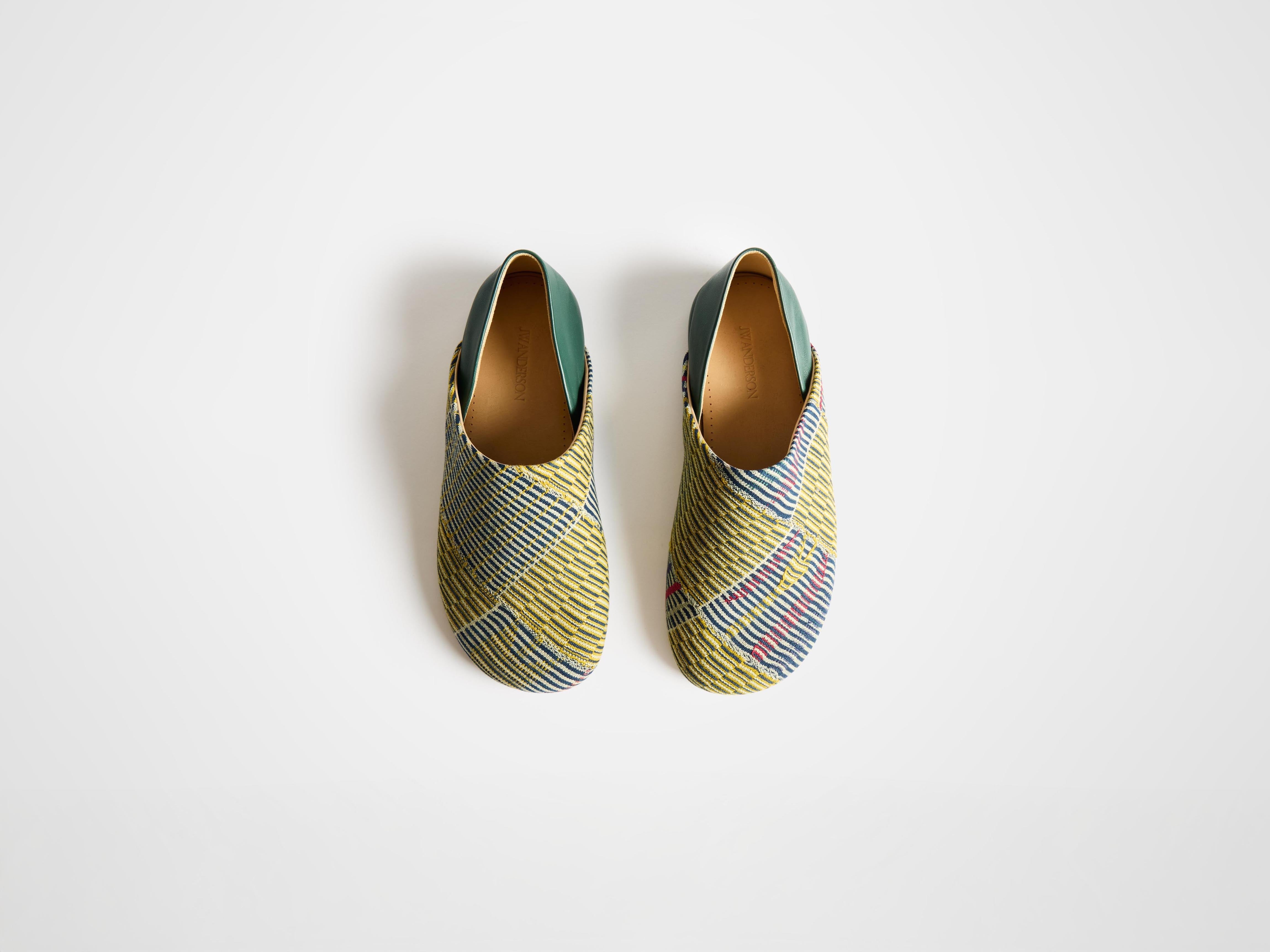 J.W.Anderson Slipper Mules Pantoletten Gelb-Grün Multi