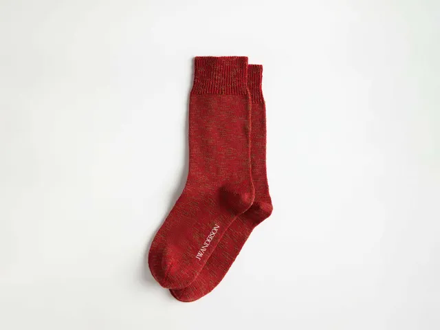 J.W.Anderson Slub Socken Rot Baumwolle Logo