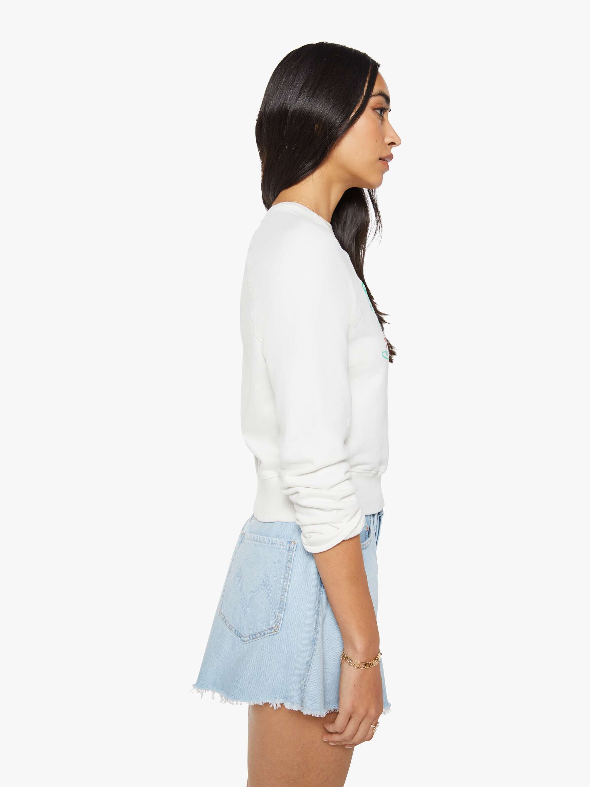 Mother The Itty Concert Sweatshirt Serve N Swerve Weiß Tennis