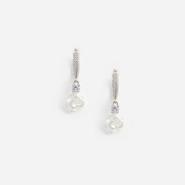 Self Portrait Jewellery Crystal Flower Creolen Silber One Size