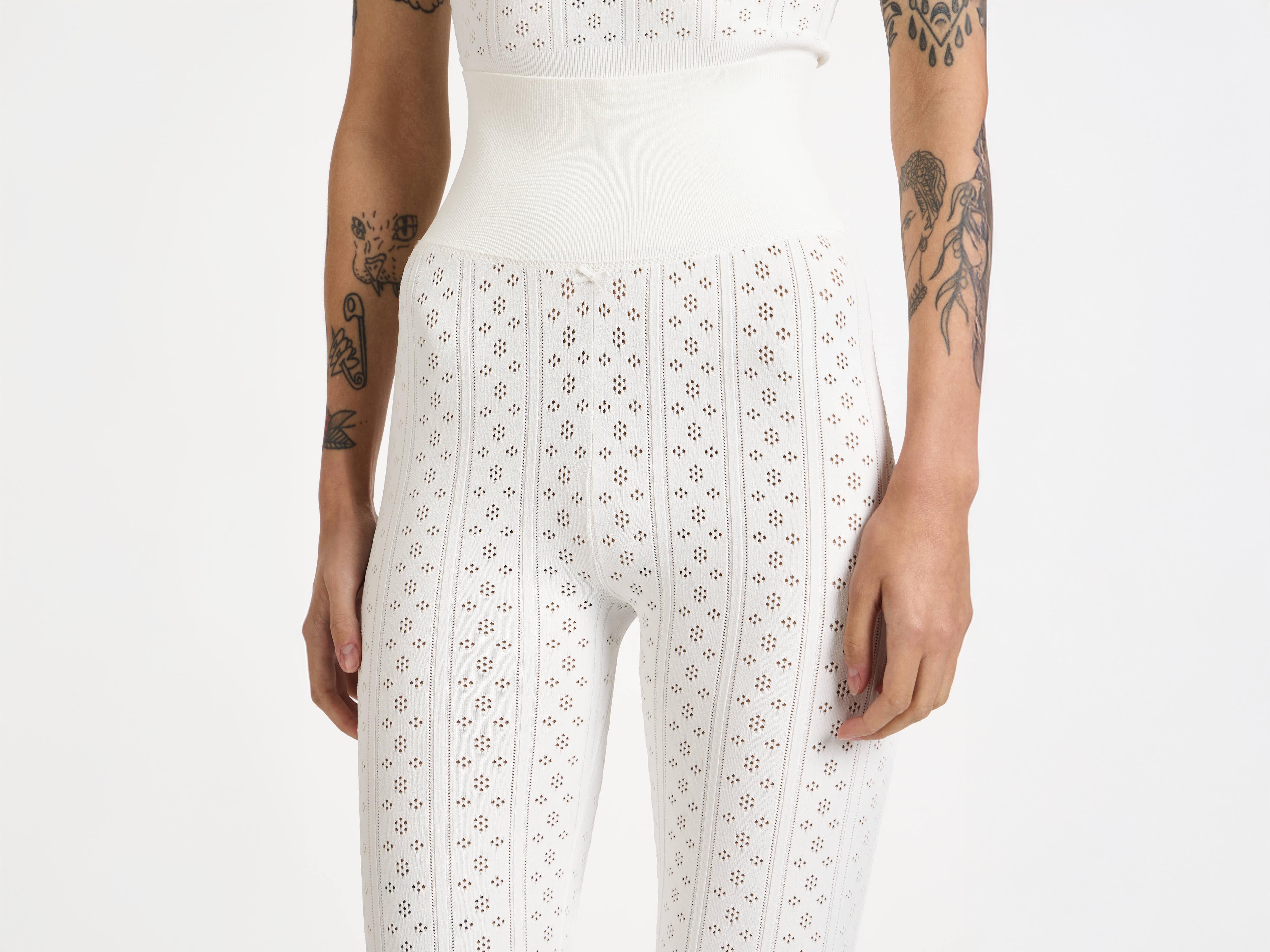 J.W.Anderson Pointelle Strickleggings Damen Weiss Viskose
