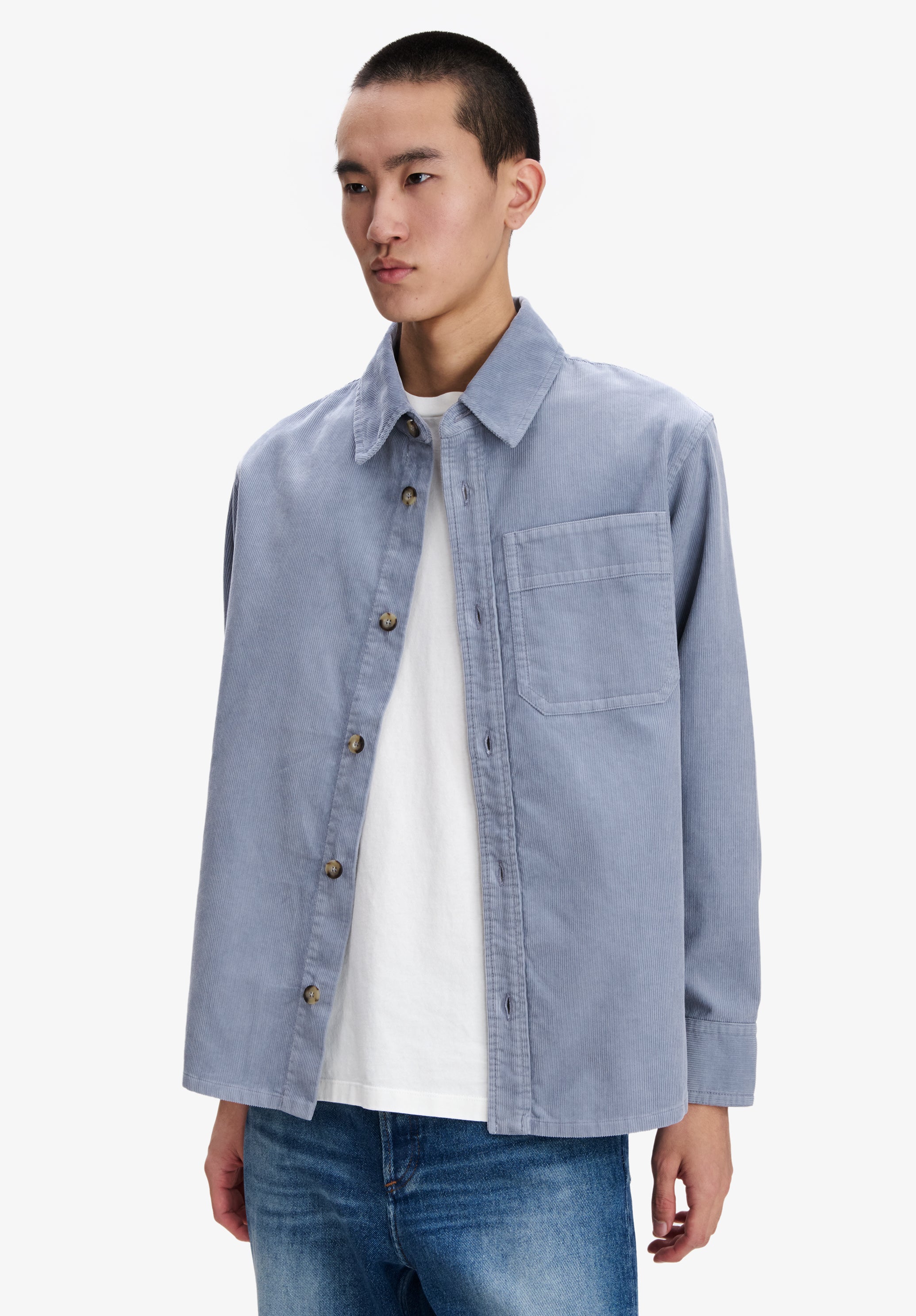 A.P.C. Overshirt Stone-washed Cord Überhemd L weit