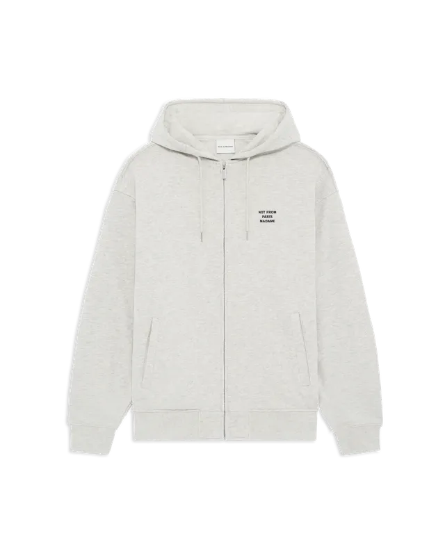 Drôle De Monsieur Slogan Zip Sweatshirt Grau Baumwolle