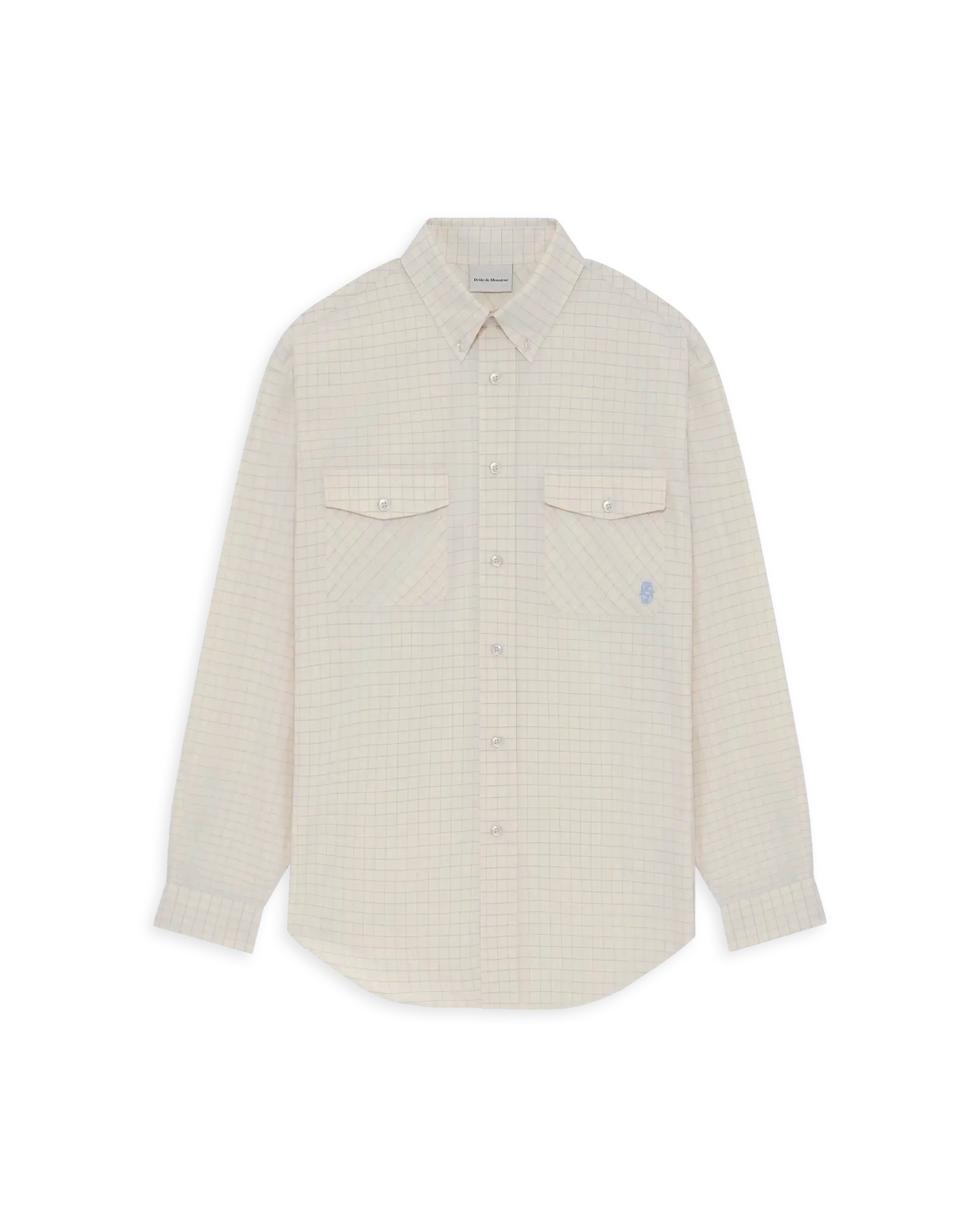 Drôle De Monsieur Chemise à Carreaux Hemd hellblau Baumwolle