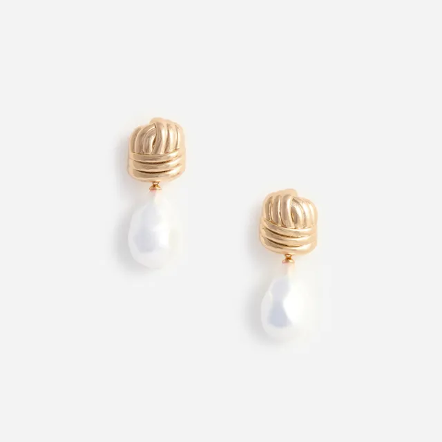 Self Portrait Knot Pearl Ohrringe Gold Perle One Size