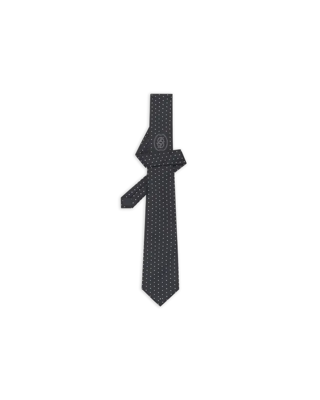 Drôle De Monsieur Woven Tie D-Mirror Krawatte Schwarz Seide