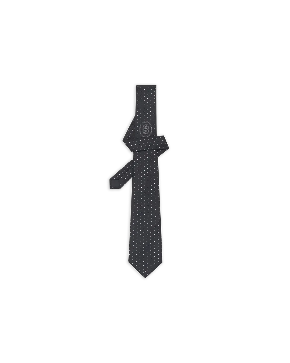 Drôle De Monsieur Woven Tie D-Mirror Krawatte Schwarz Seide