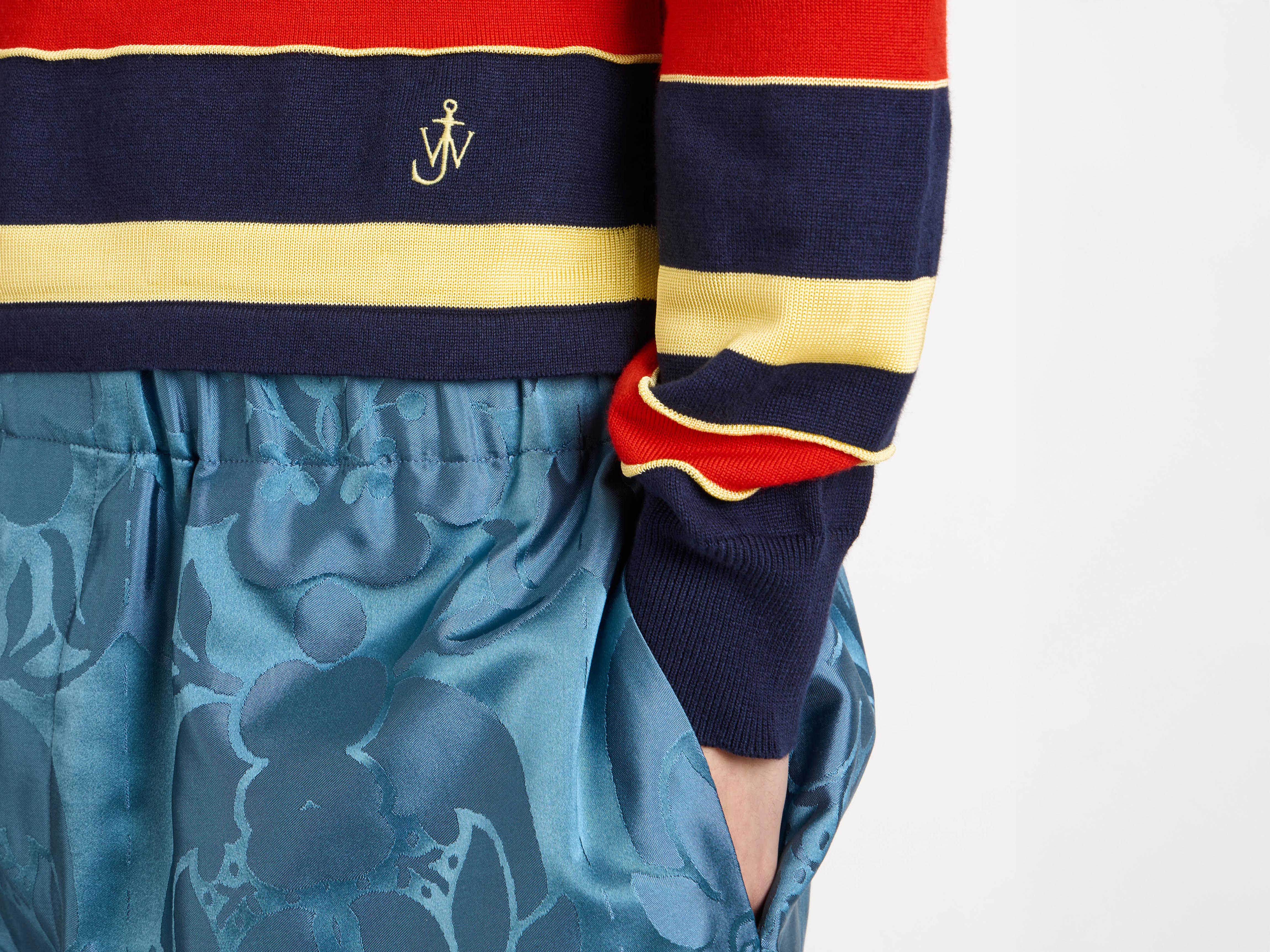 J.W. Anderson Rugby Polo Navy Gestreift Strick Anker