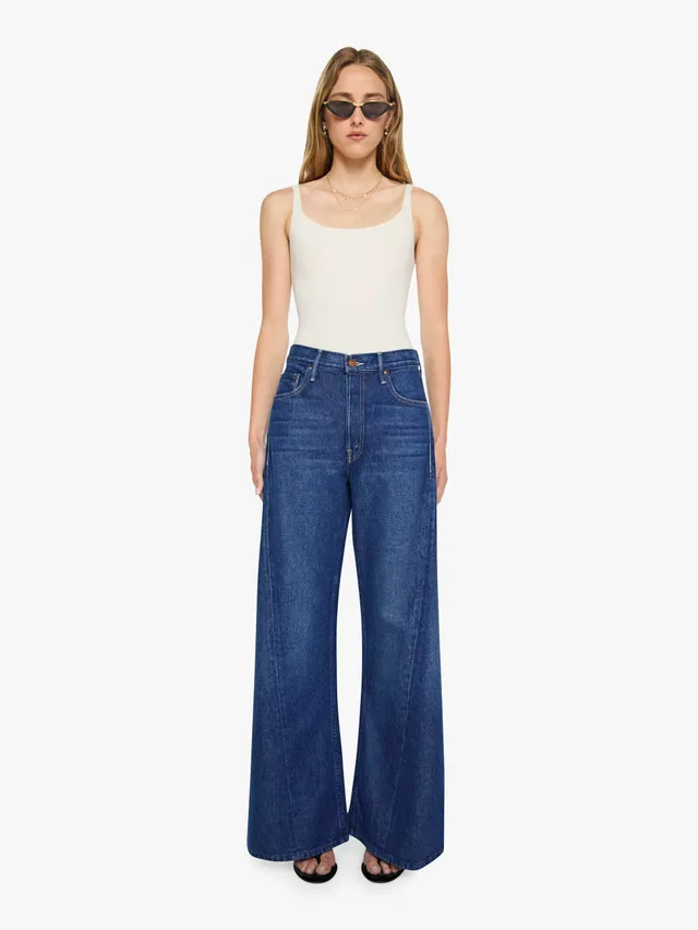 MOTHER SNACKS The Lemon Twist Sneak Wide Leg Jeans Yes Chef!
