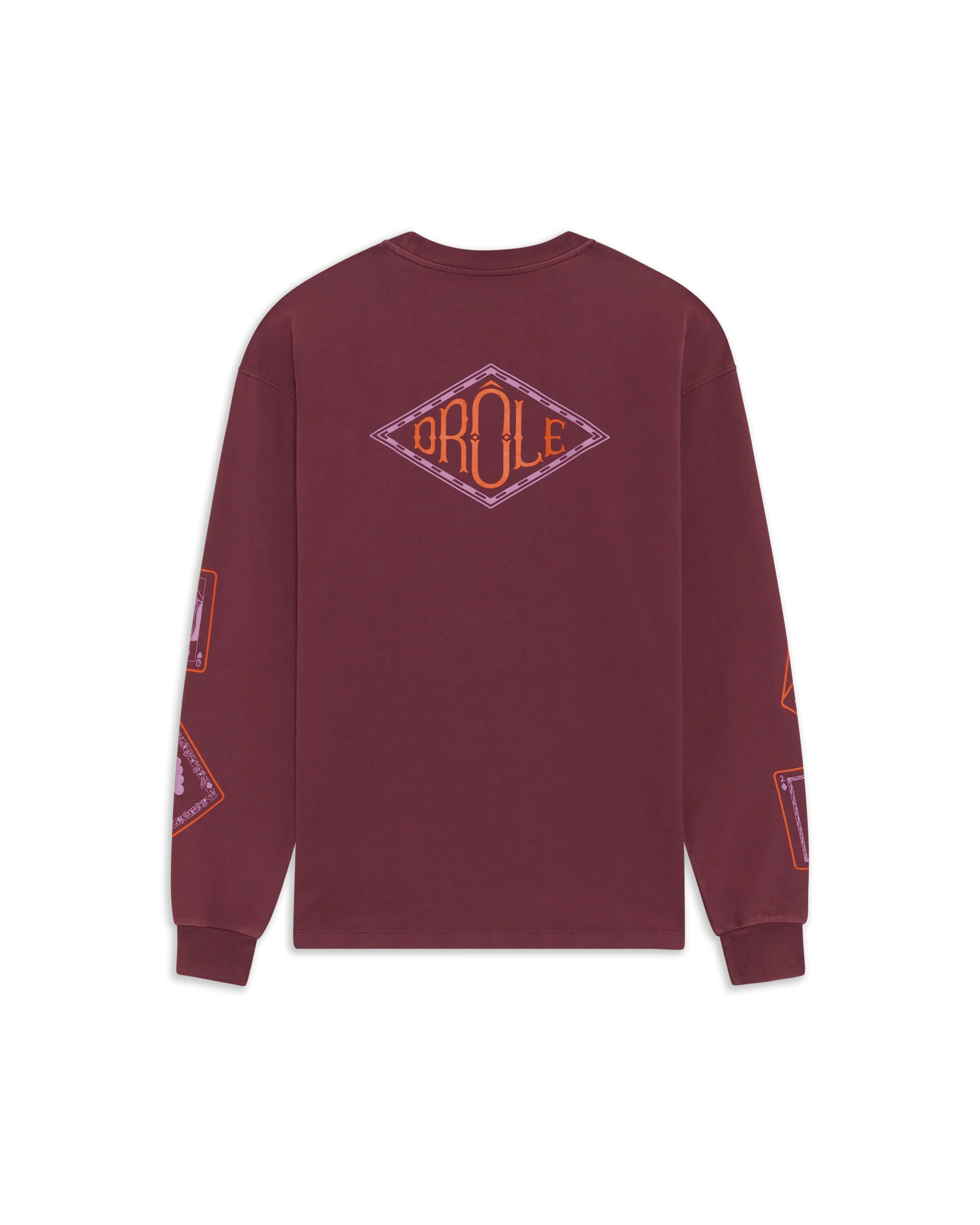 Drôle De Monsieur Cards Longsleeve T-Shirt bordeaux