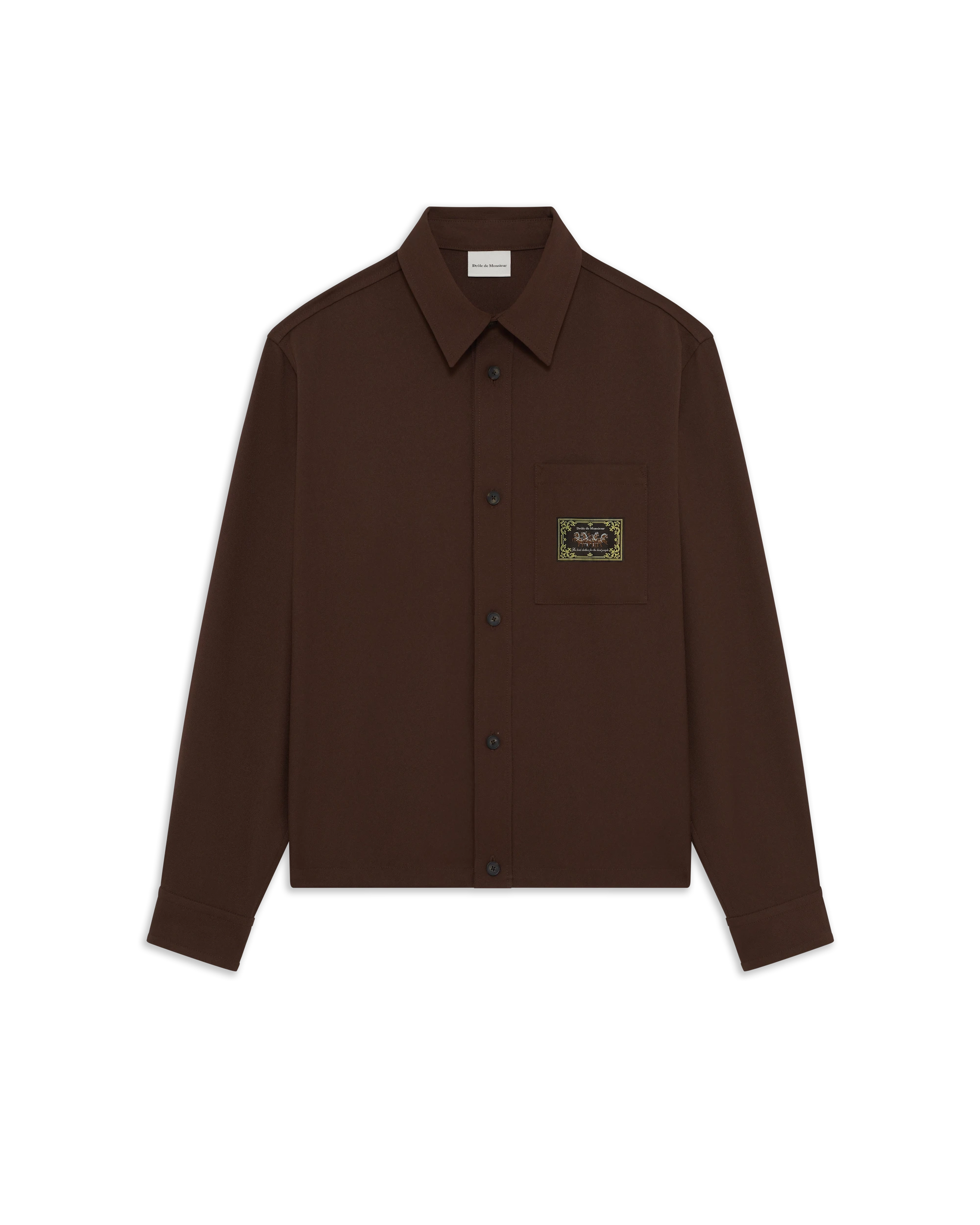 Drôle De Monsieur Elasticated Hem Shirt M-SH276 Hemd Braun