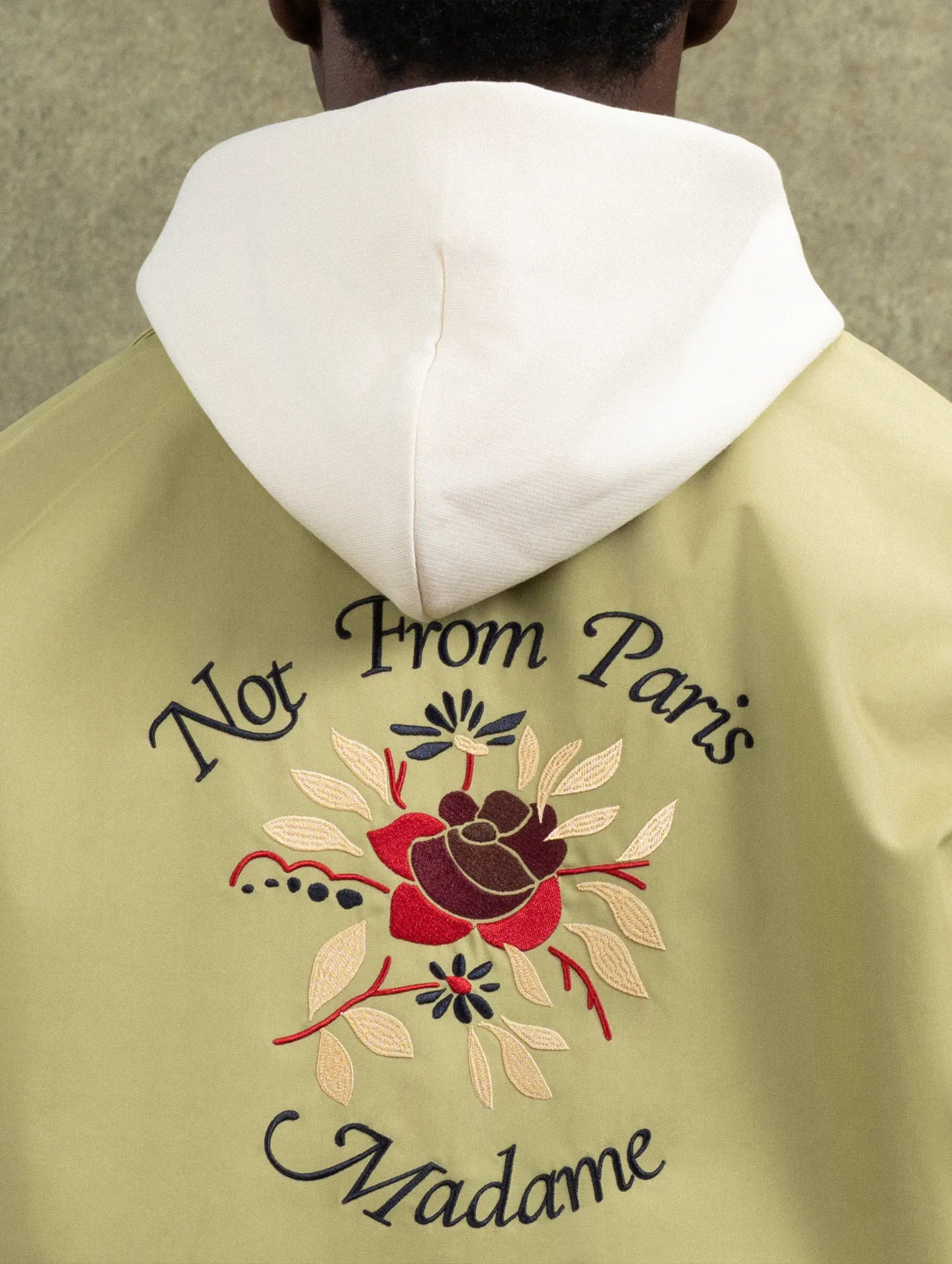 Drôle De Monsieur Outerwear Slogan Rose Jacke Oliv Baumwolle