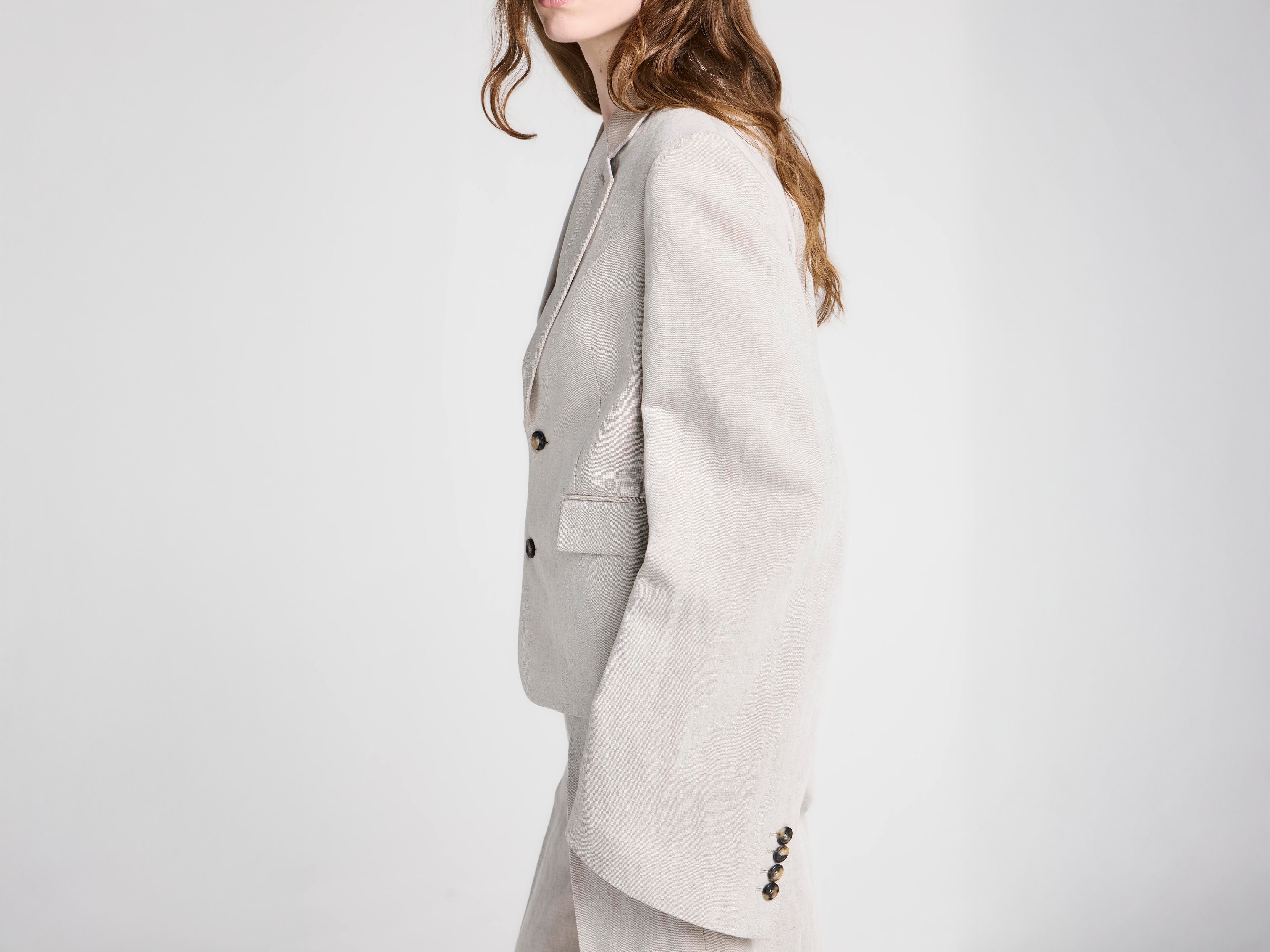 J.W.Anderson Weighted Sleeve Jacke Natural Leinen Damen