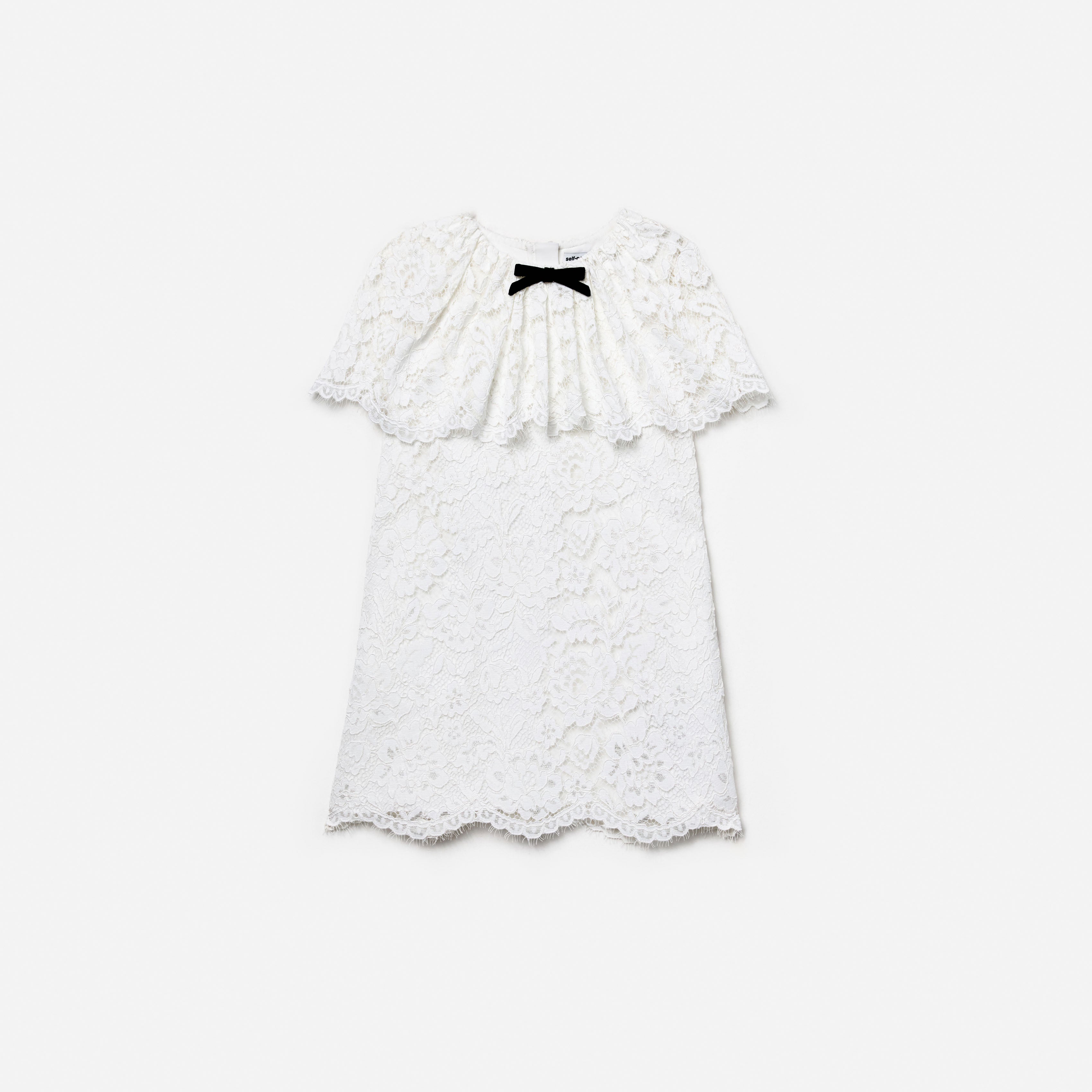 Self Portrait White Floral Lace Cape Kinderkleid Weiß Spitze