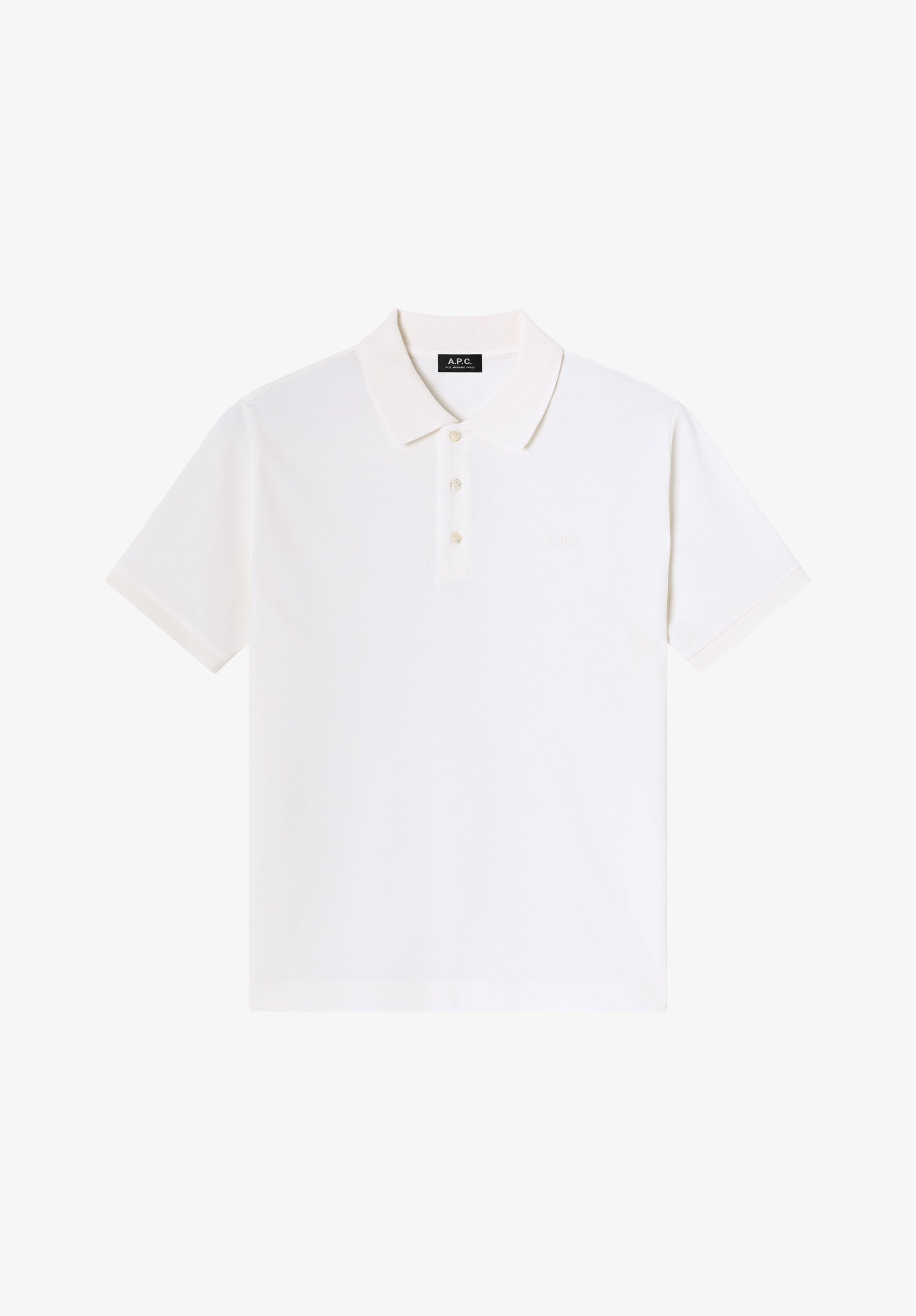 A.P.C. Polohemd Baumwollpiqué Weiss Bio-Baumwolle