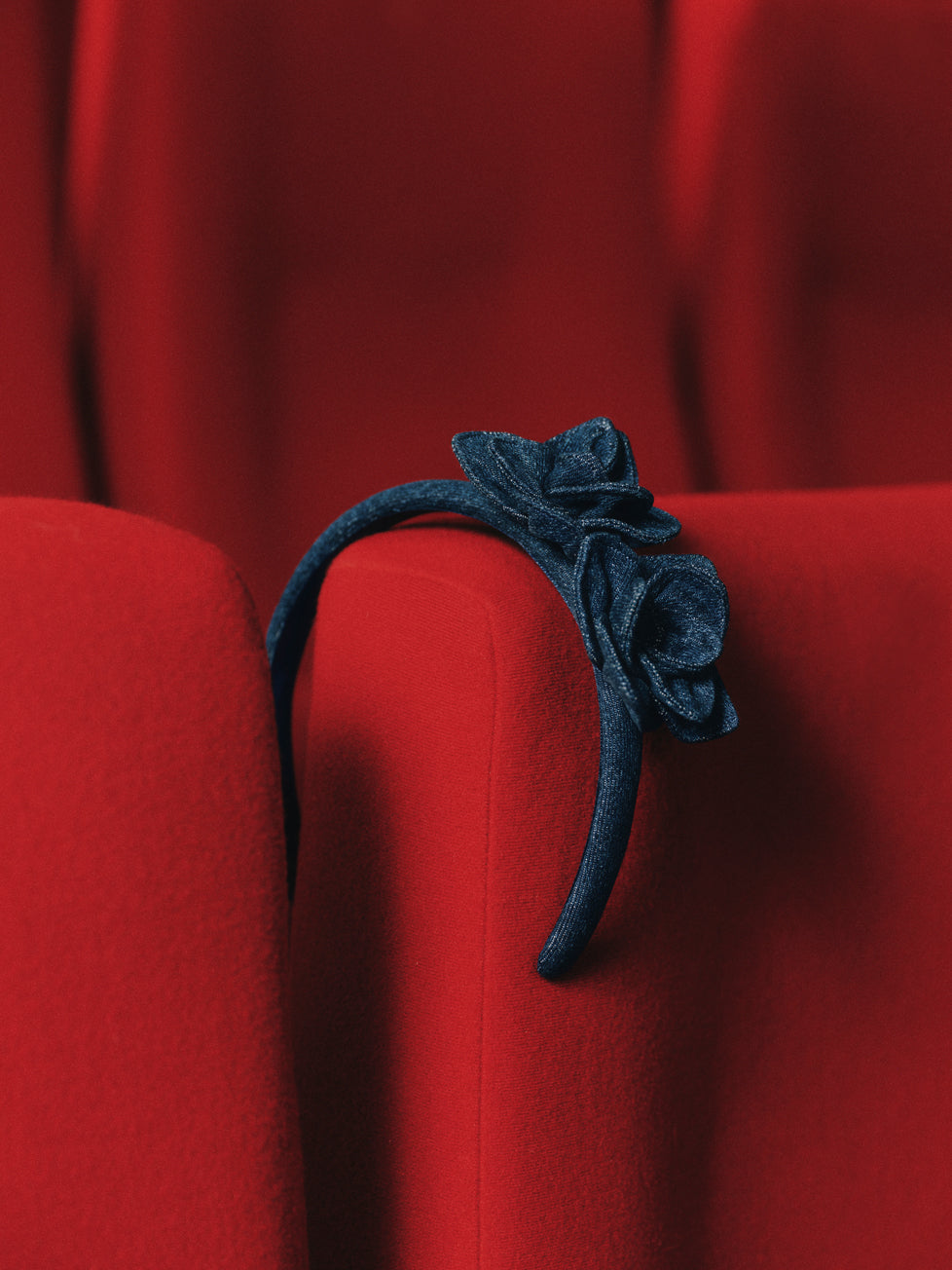 Self Portrait Denim Flower Headband Haarband Denim