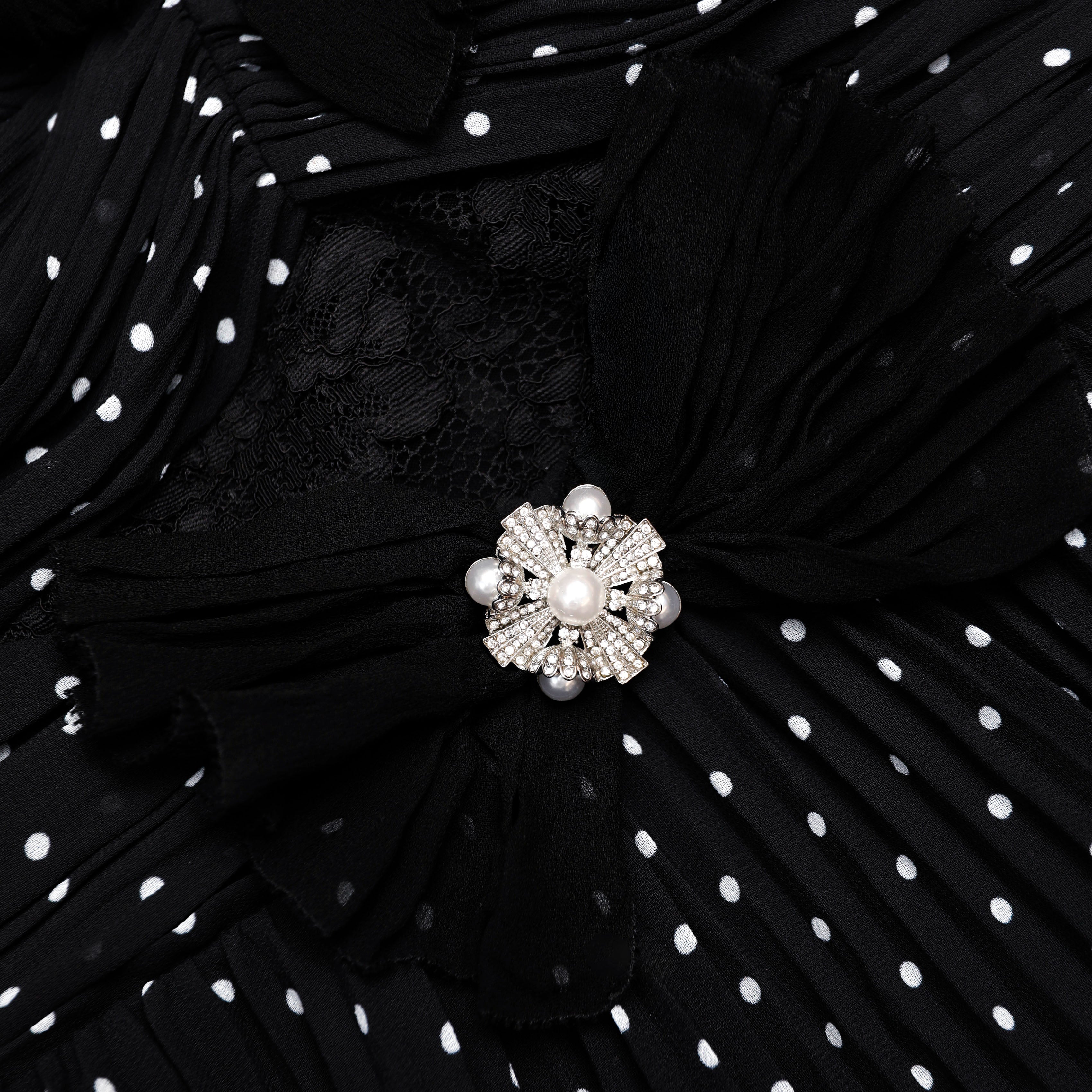 Self-Portrait Black Polka Dot Maxikleid Schwarz Gr. UK 4-16