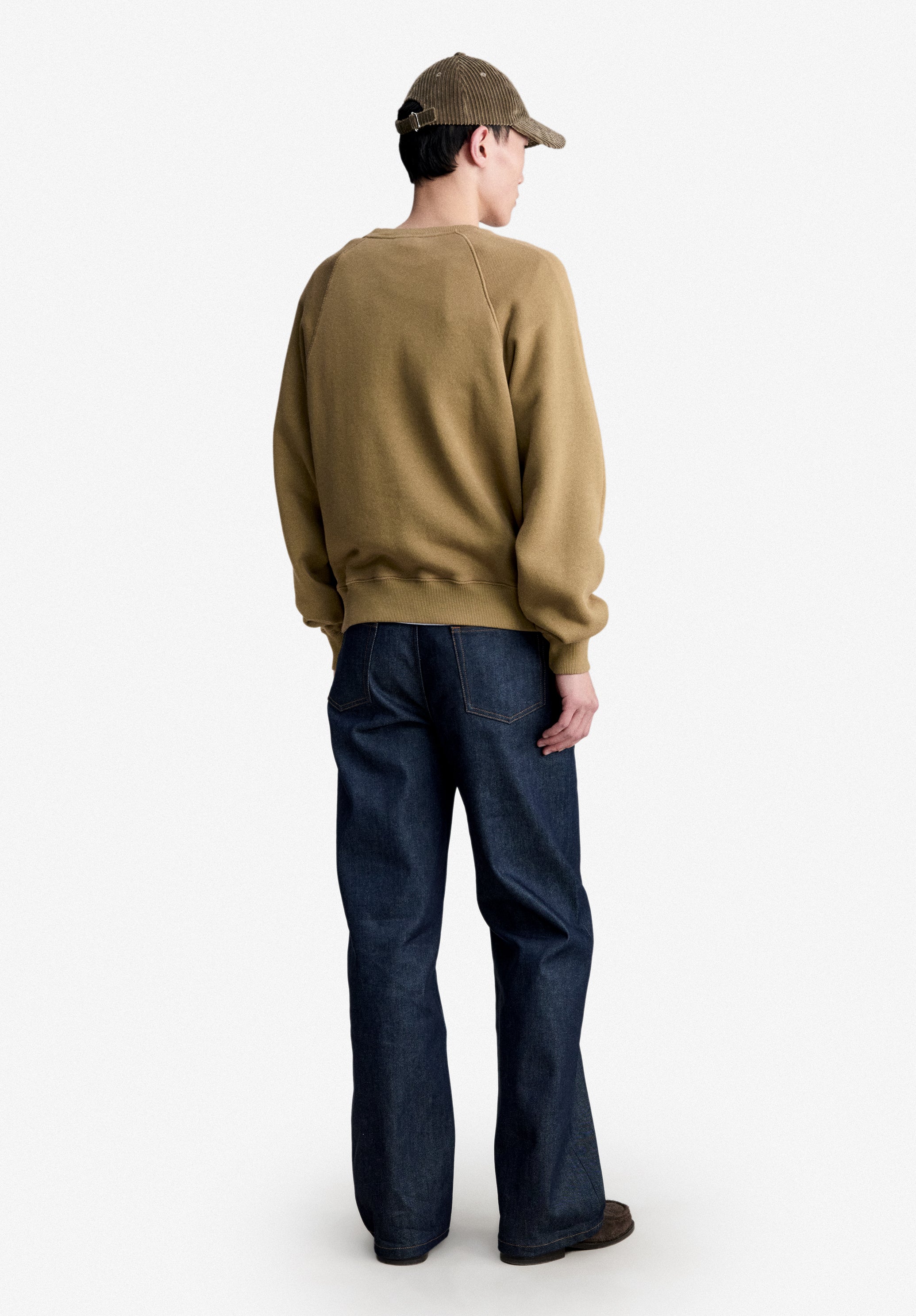 A.P.C. Sweatshirt Raglan Taupe Bio-Baumwolle Gr. M Brusttasche