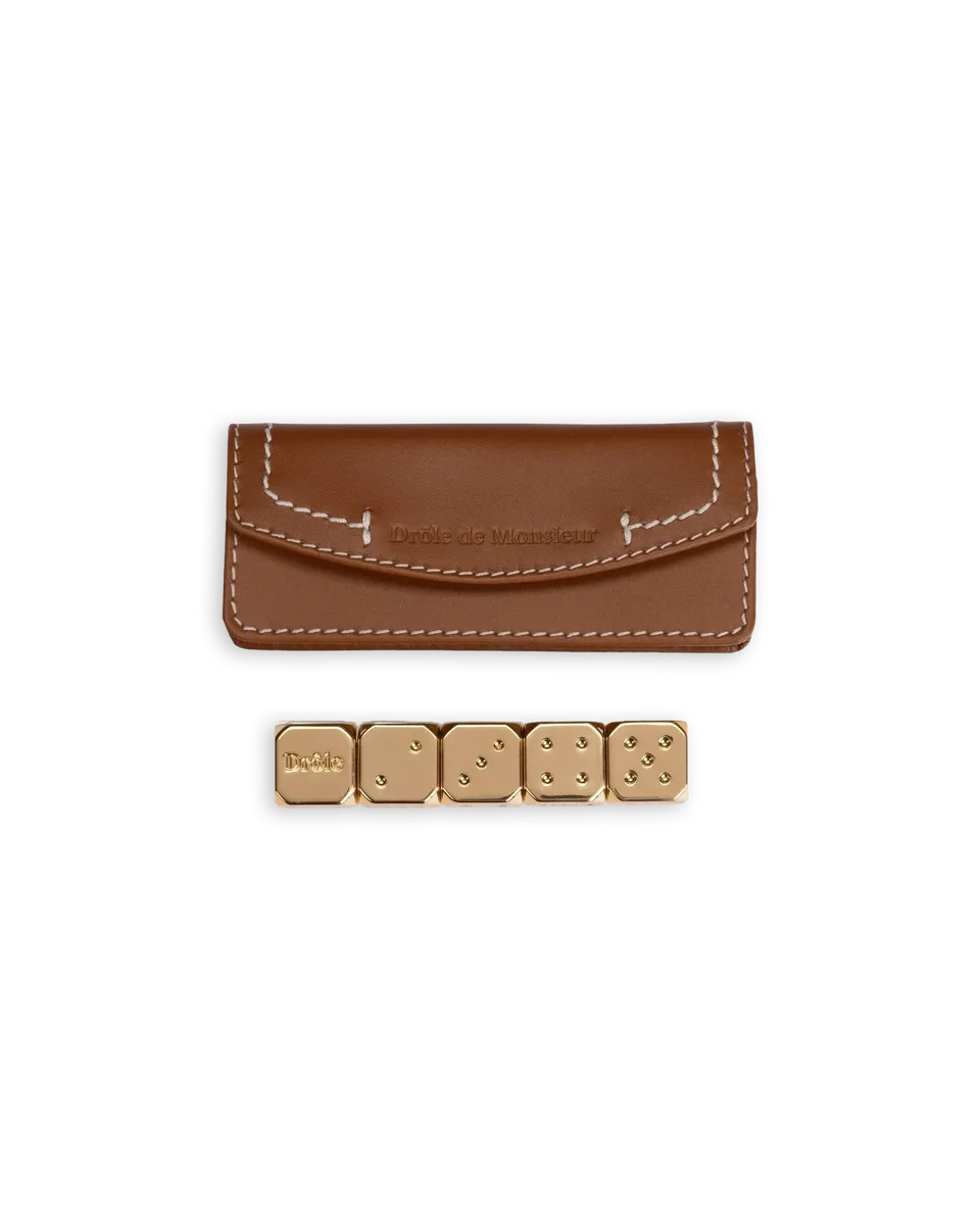 Drôle De Monsieur Les Dés Drôle Würfelset Leder gold