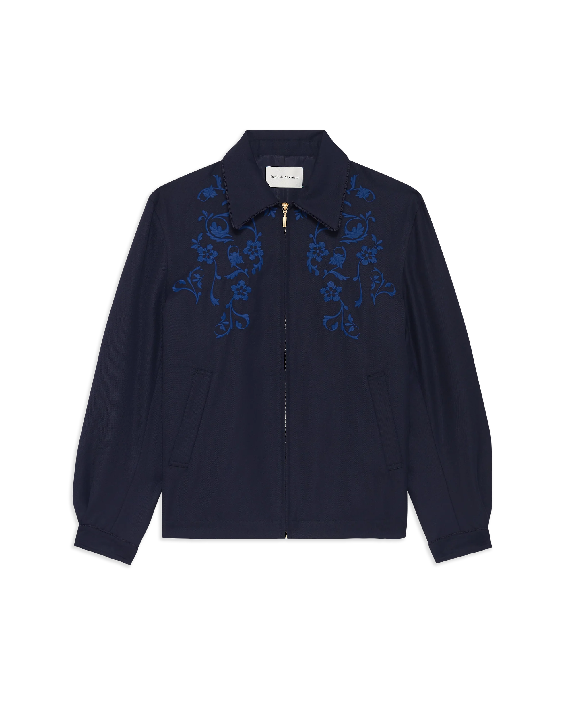 Drôle De Monsieur Straight Embroidery Jacke Navy Polyester