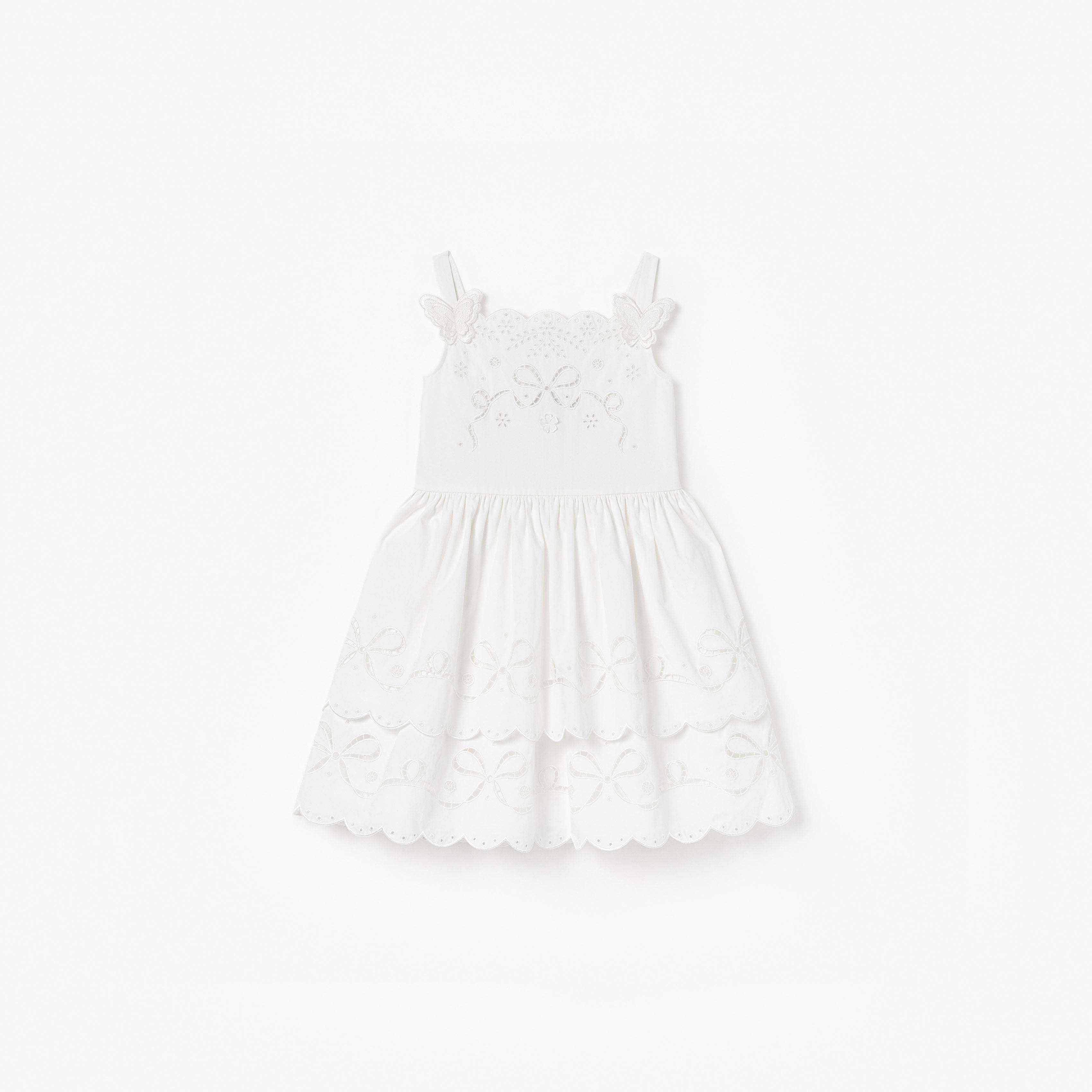 Self Portrait White Cotton Kinderkleid Weiß Baumwolle
