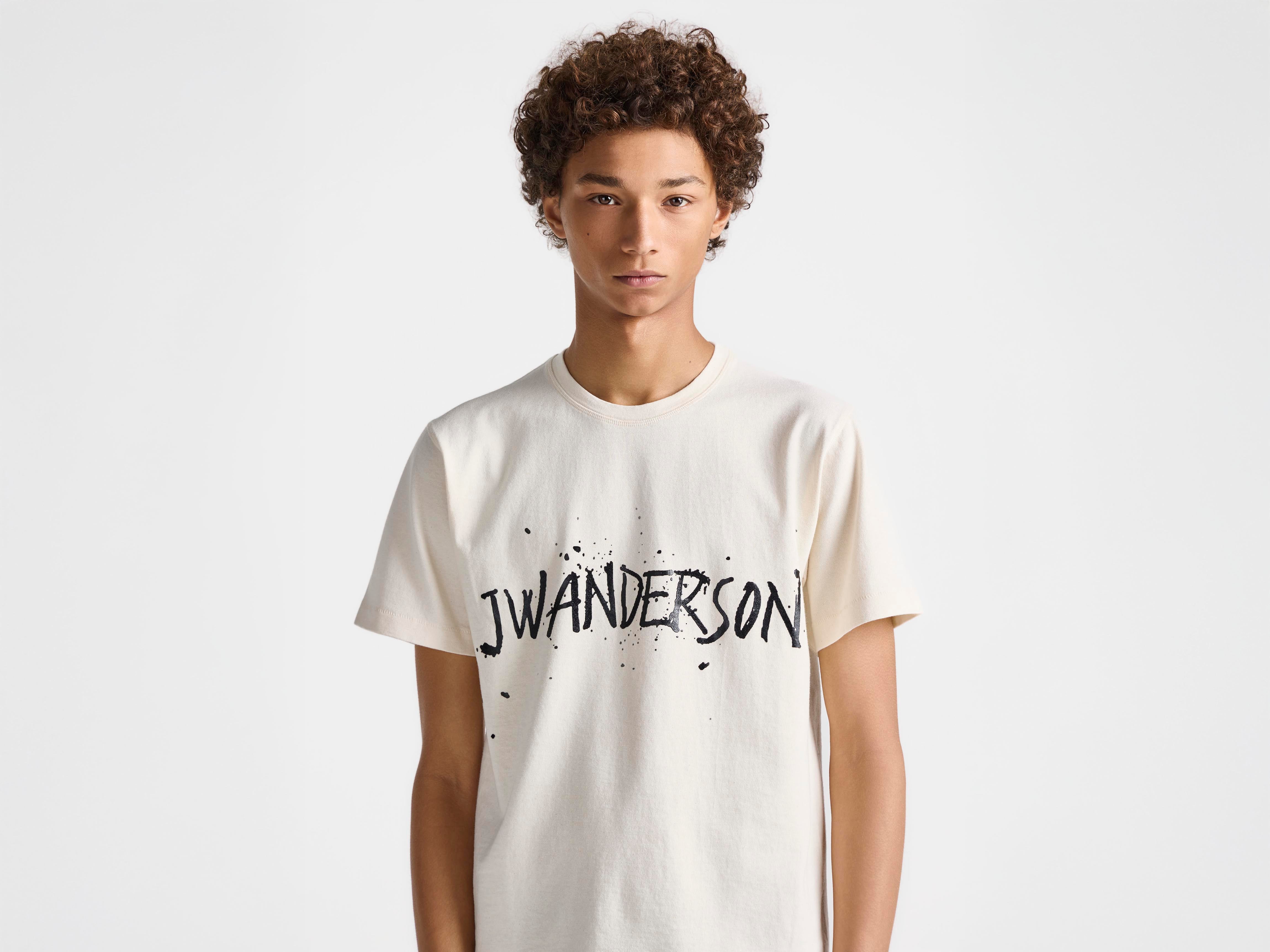 J.W.Anderson Circular T-Shirt Herren Ecru Jersey Print