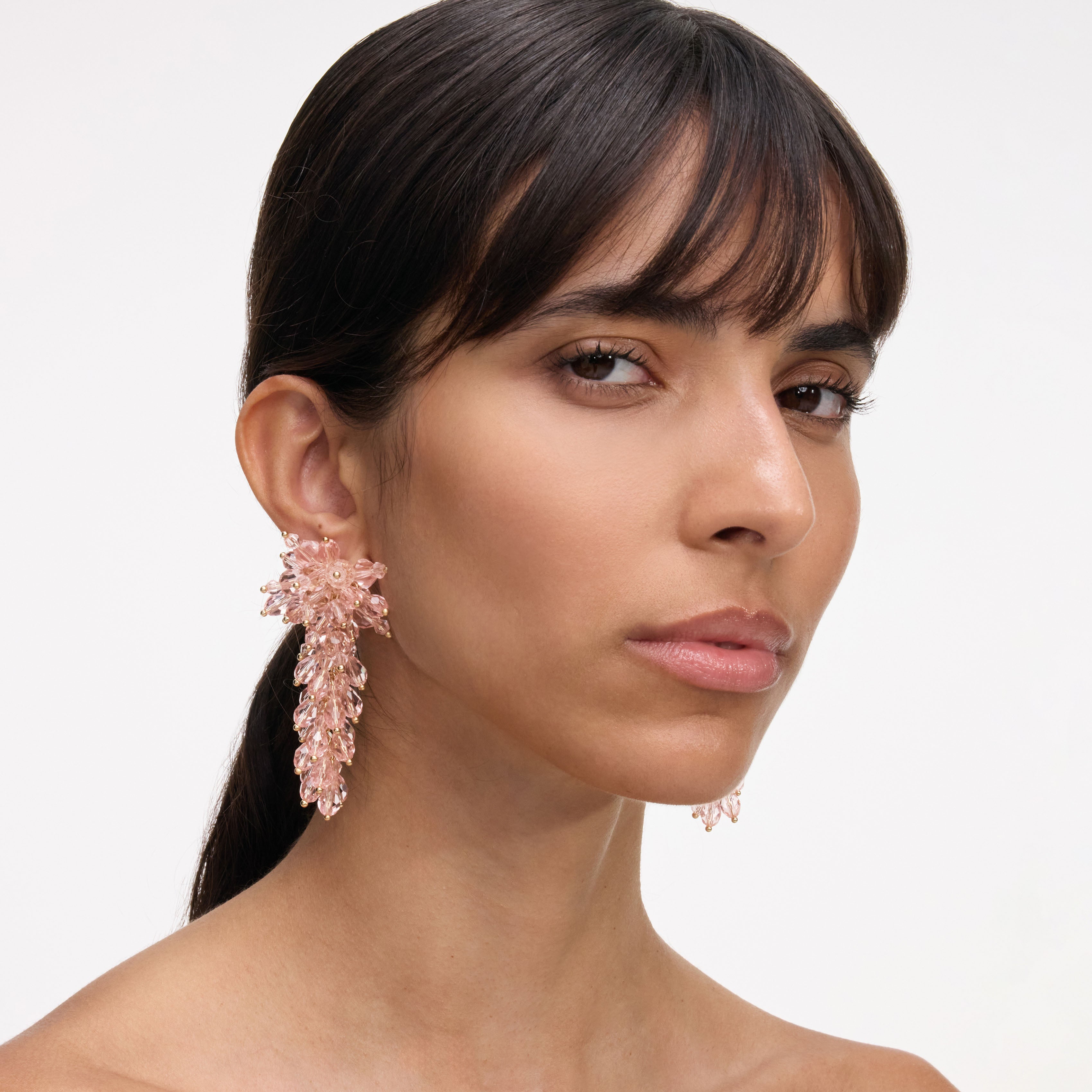 Self Portrait Jewellery Ohrringe Rosa Kristall Cluster