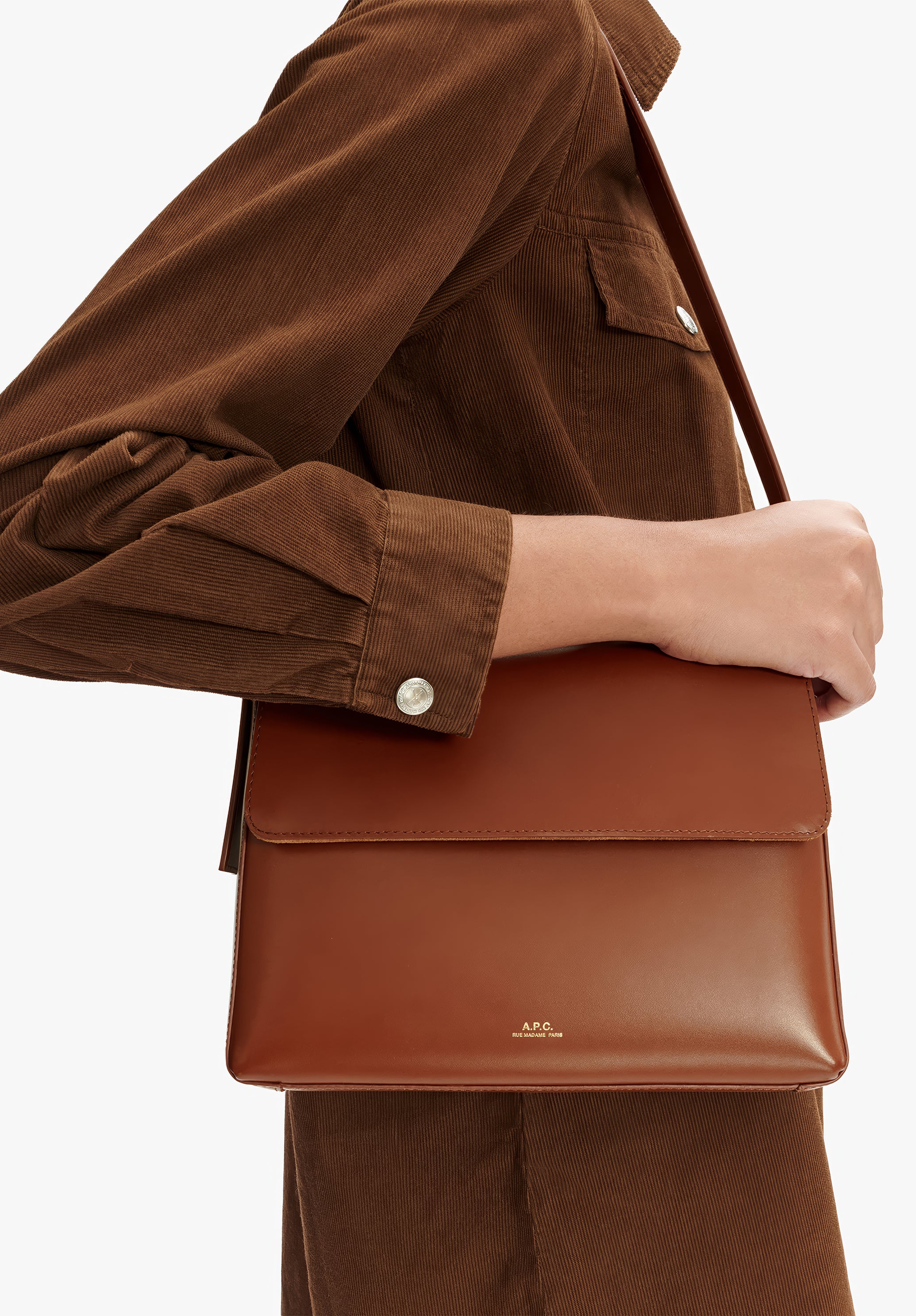 A.P.C. Virginie Flap Schultertasche Glattleder TU