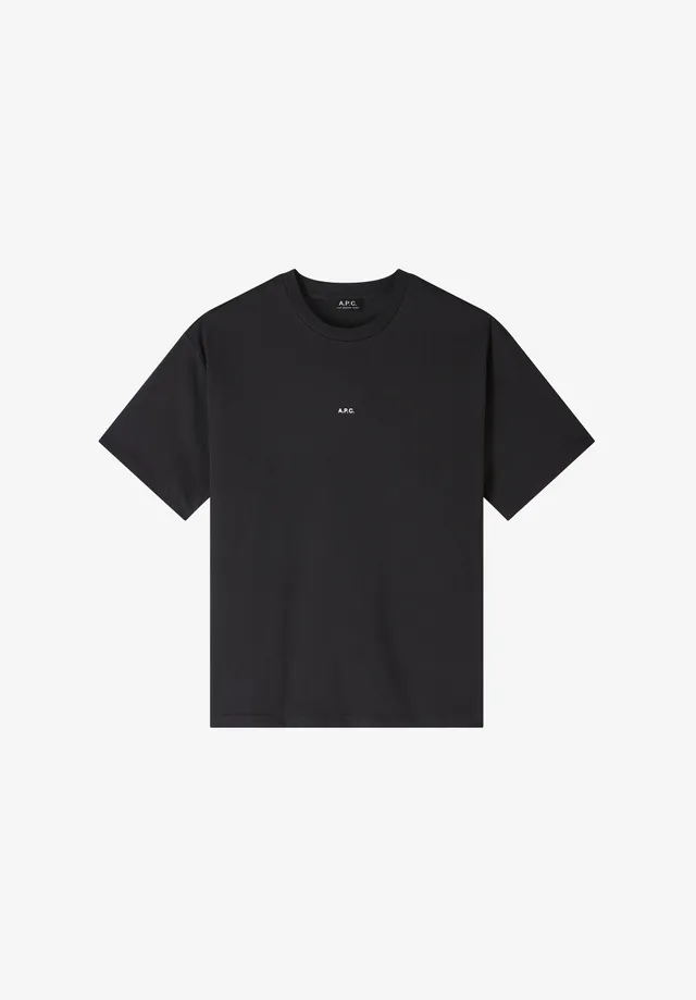 A.P.C. Boxy Micro Logo T-Shirt Bio-Baumwolle Schwarz