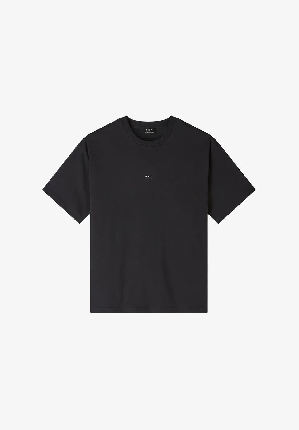 A.P.C. Boxy Micro Logo T-Shirt Bio-Baumwolle Schwarz