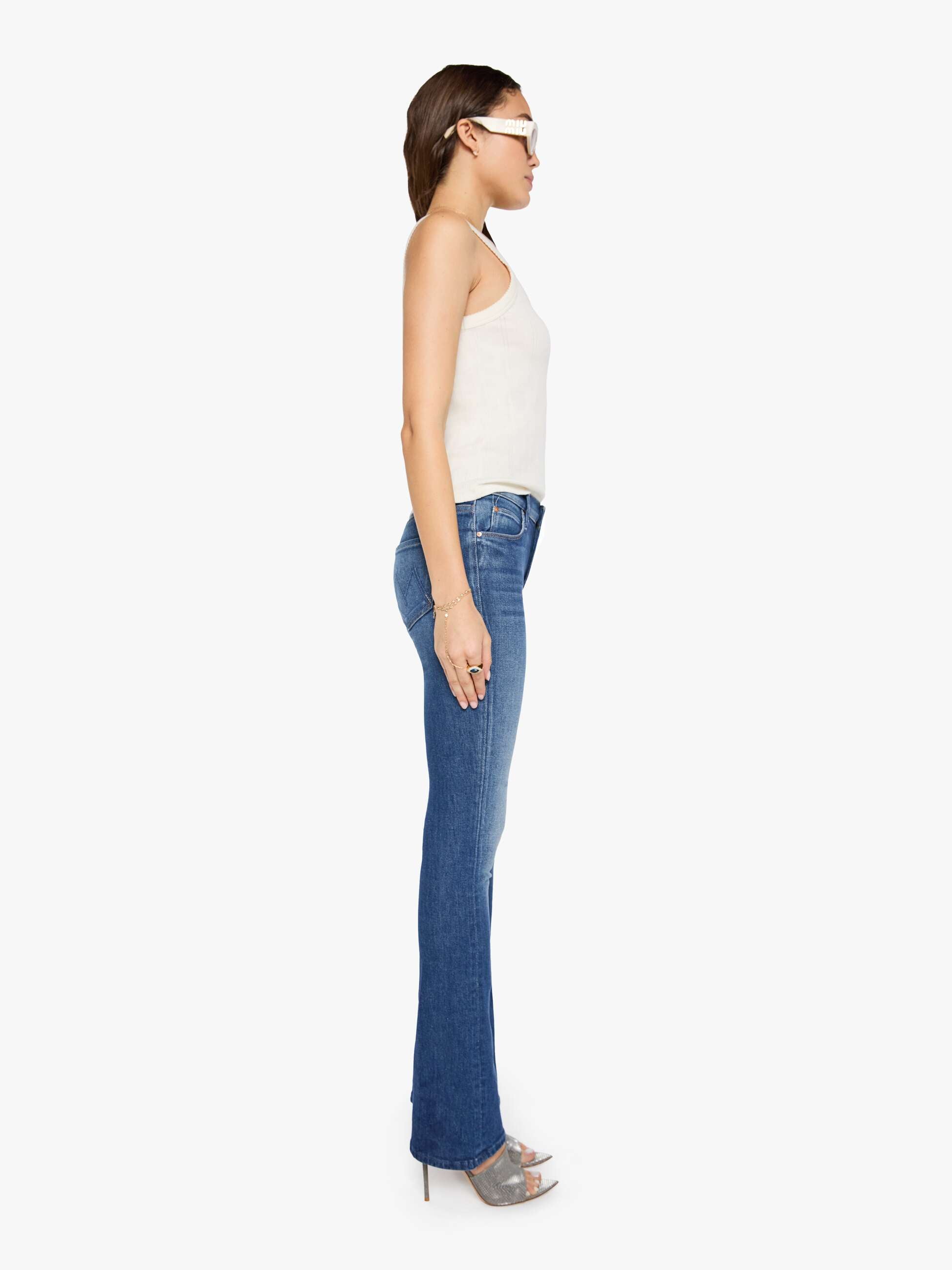 Mother The Runaway Damenjeans Deluxe Edition Mittelblau