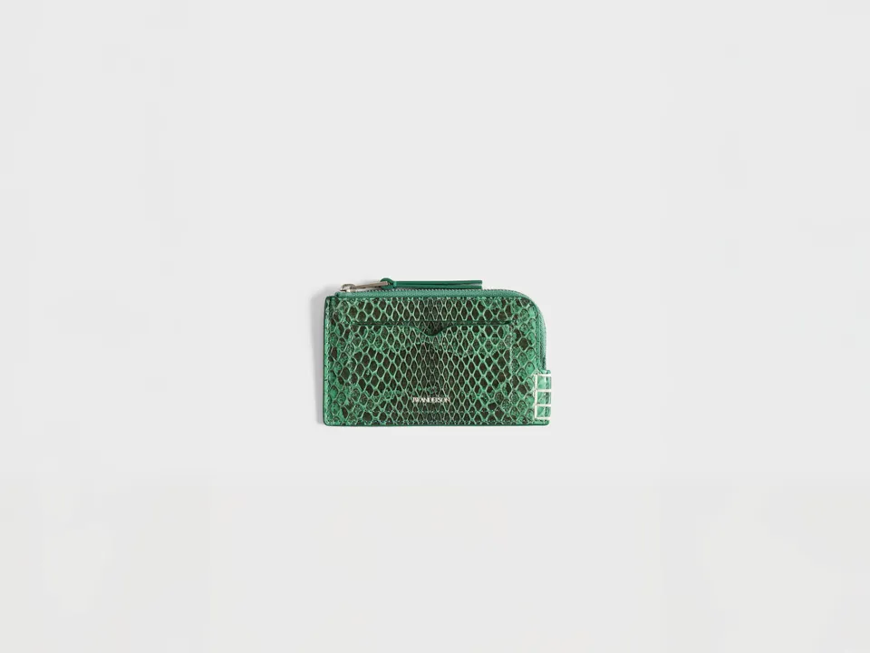 J.W.Anderson Loafer Zip Wallet Pine Green Leder Schlangenoptik