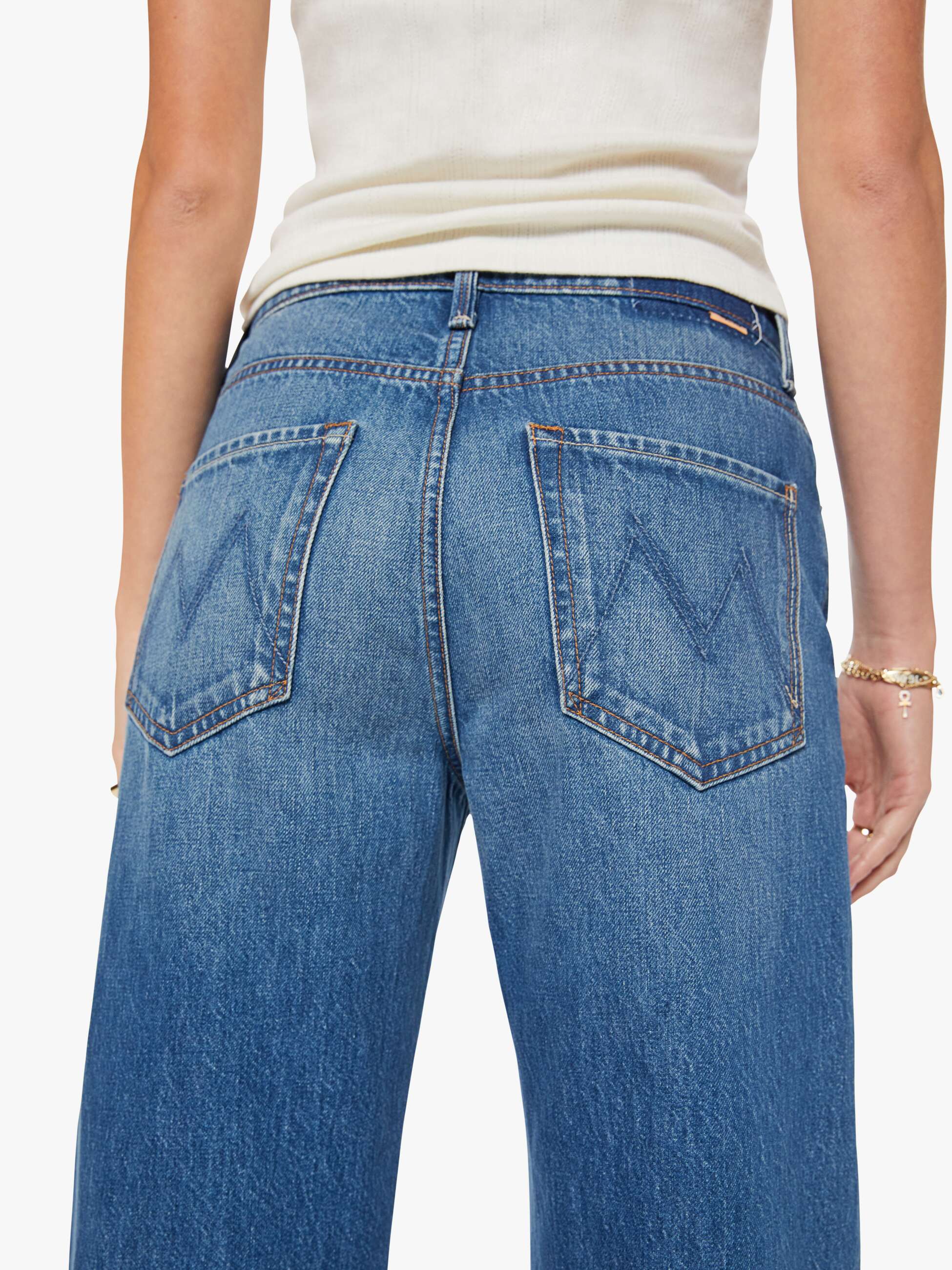 Mother The Dodger Flood Jeans Green Thumb Blau