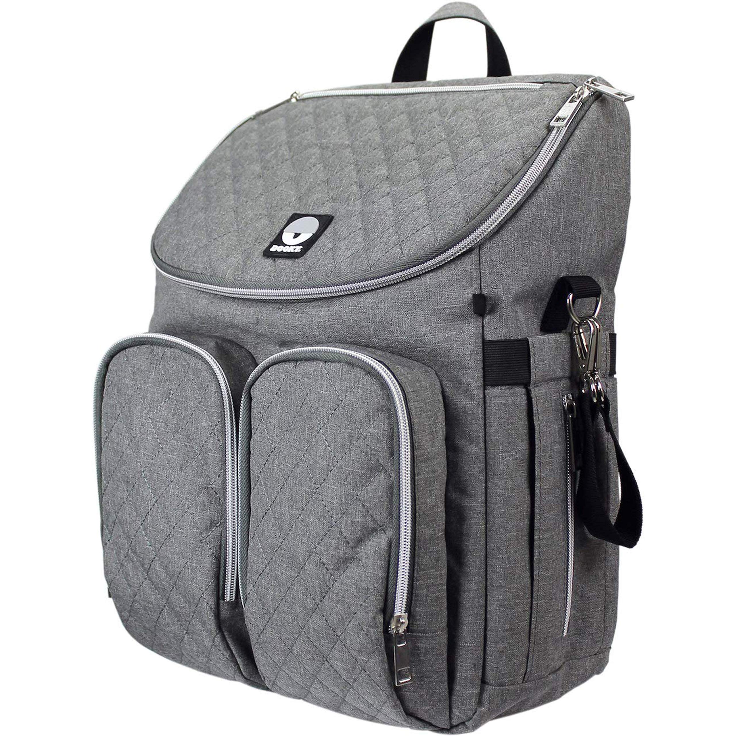 Dooky 2-in-1 Wickeltasche Rucksack Grau Melange 11 Fächer