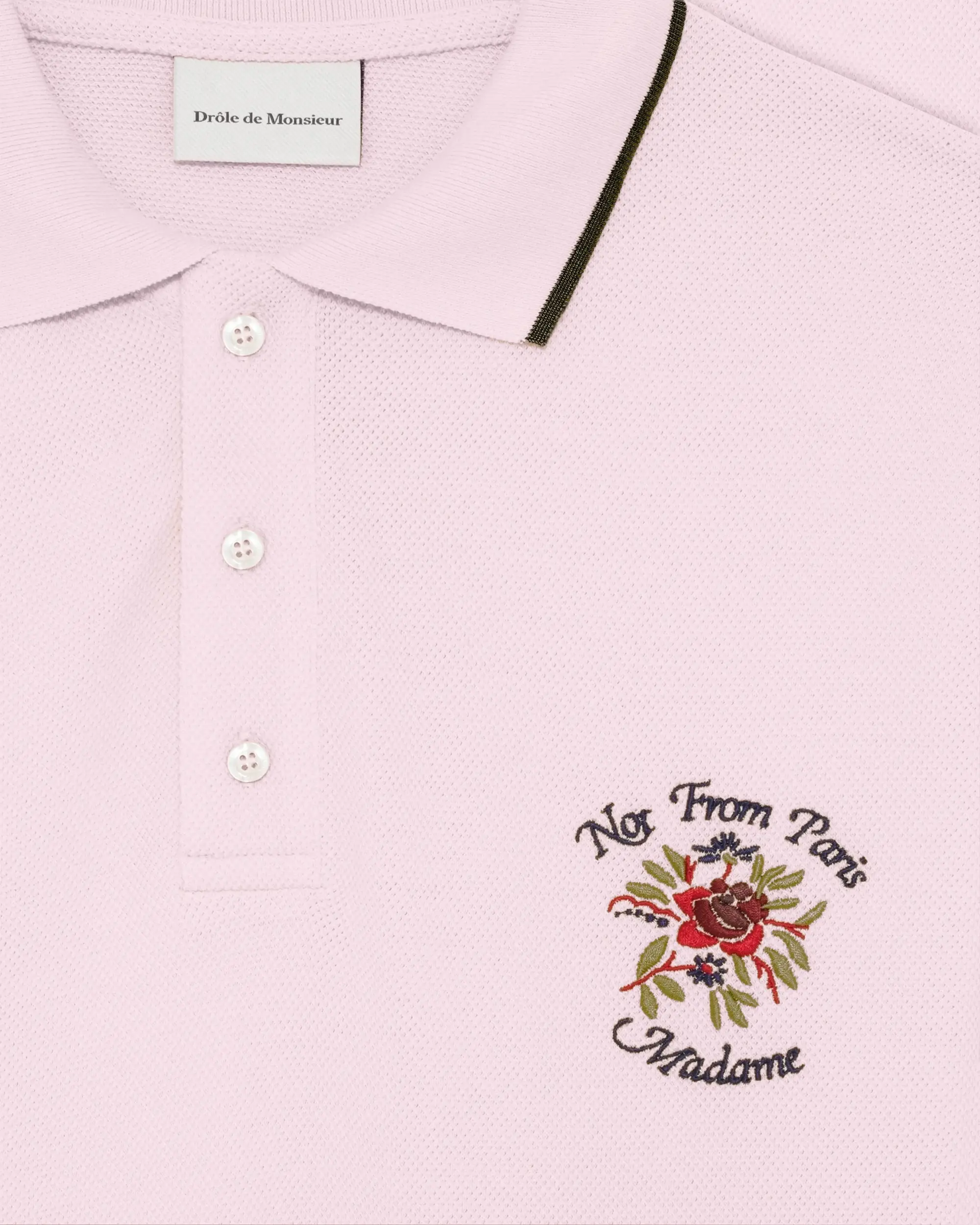 Drôle De Monsieur Polo Piqué Slogan Rose Polo Hellrosa
