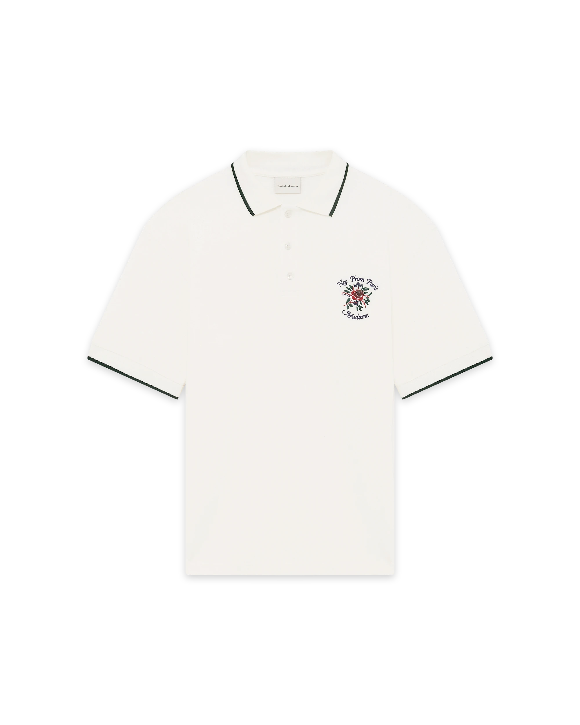 Drôle De Monsieur Le Polo Piqué Slogan Rose Polo Off White