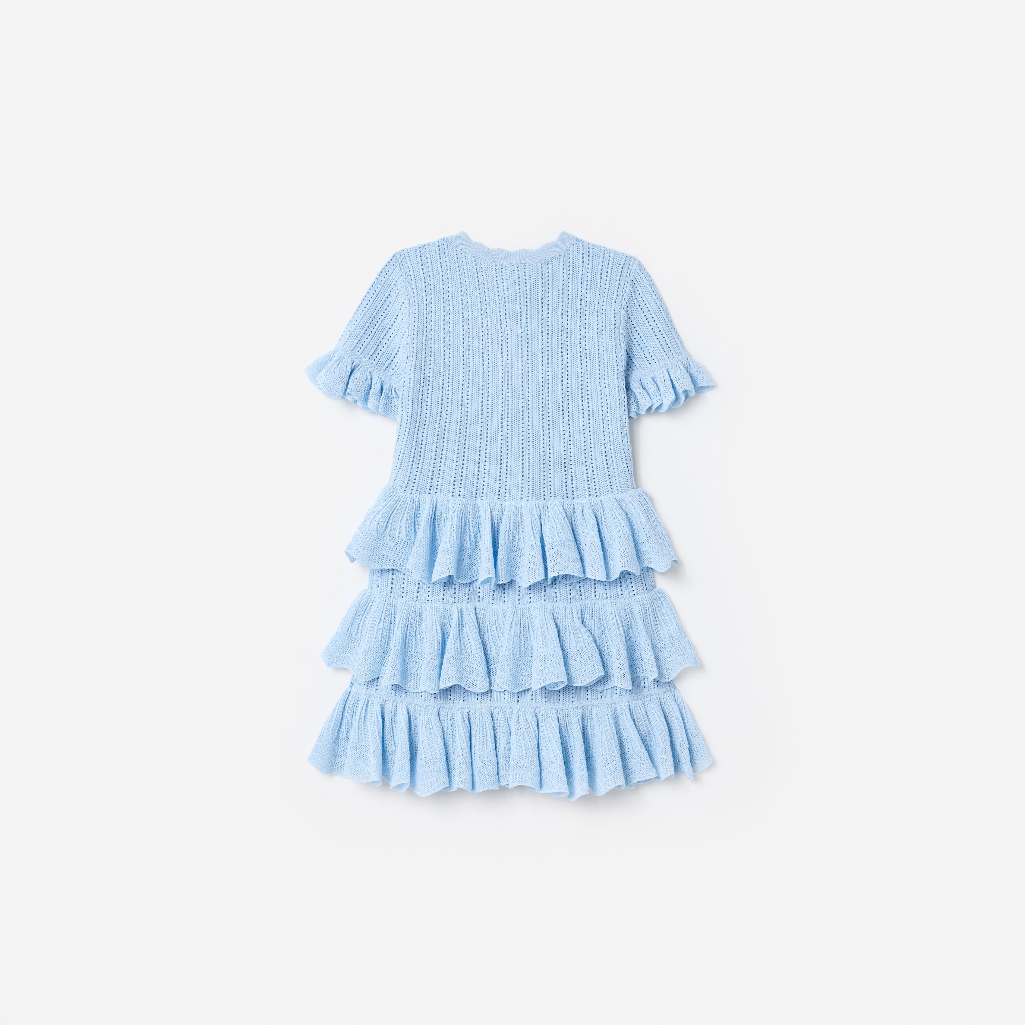 Self Portrait Dresses Blue Tiered Knit Kleid Blau 5/6 Jahre