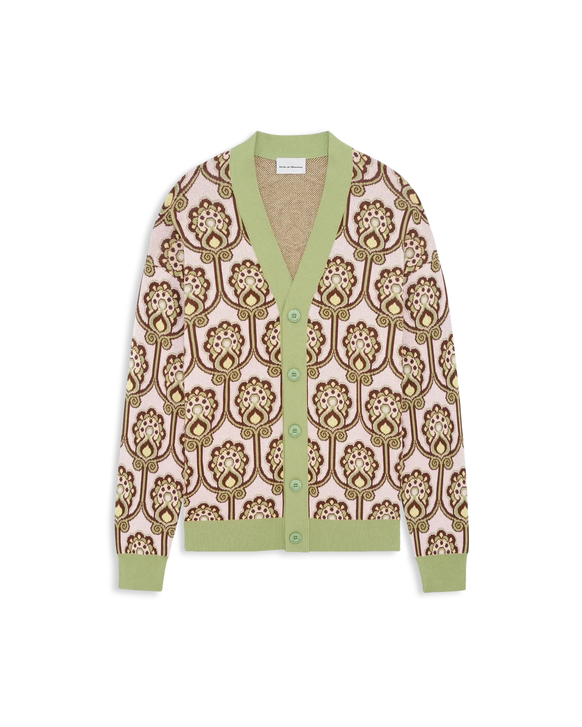 Drôle De Monsieur Cardigan Tapisserie Florale Strickjacke Rosa