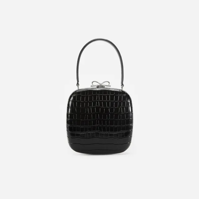 Self-Portrait Black Croc Mini Tasche Leder schwarz