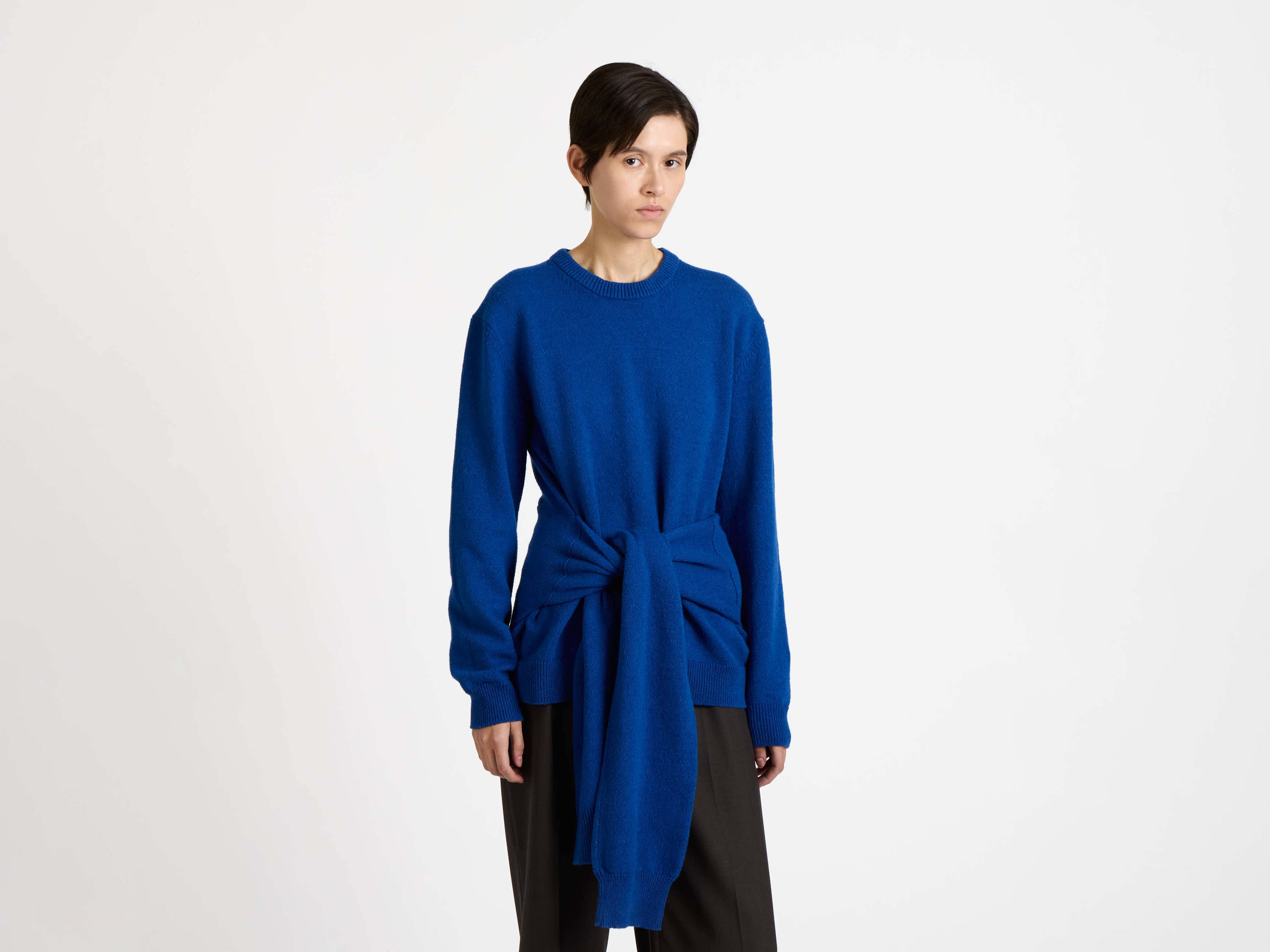 J.W.Anderson Knitwear Sleeve-Tie Waisted Jumper Pullover Cobalt