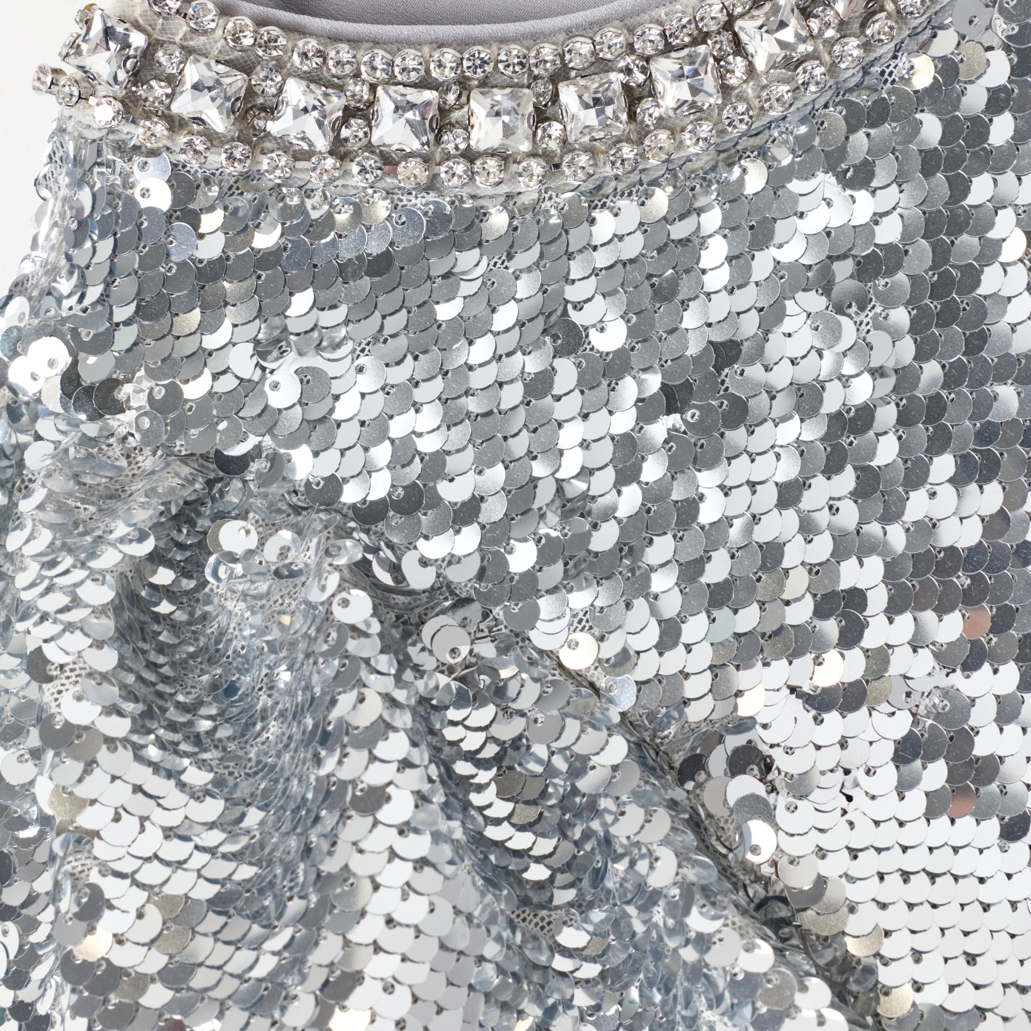 Self Portrait Silver Sequin Top Age 5/6 Silber Pailletten
