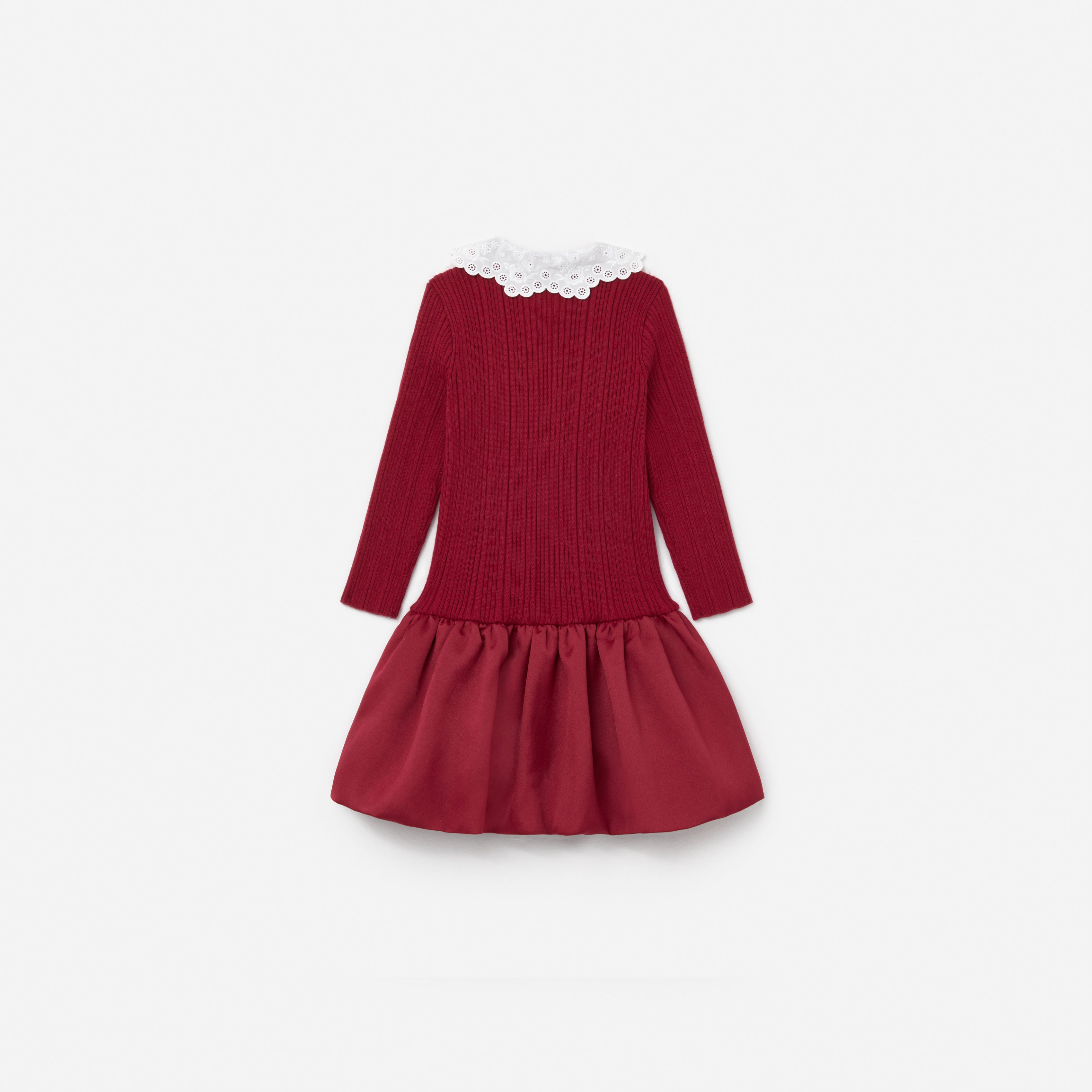 Self Portrait Burgundy Strick Mädchenkleid 7/8 Taft