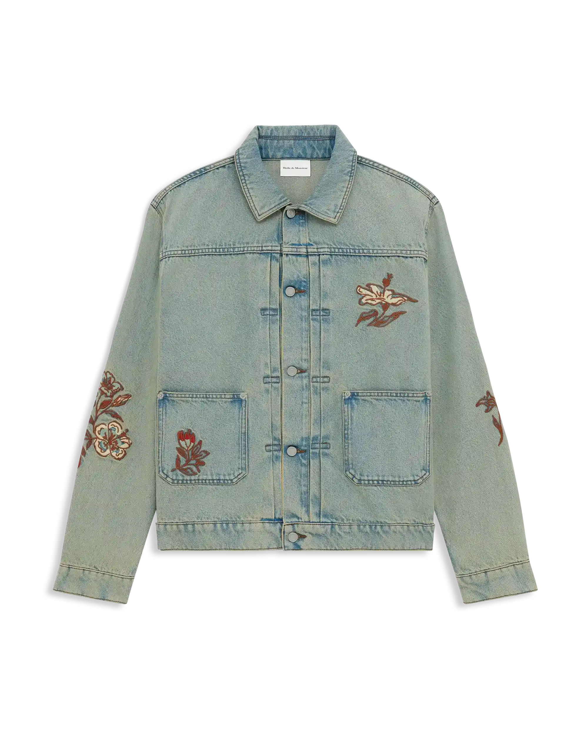Drôle De Monsieur Veste Denim Dusty Brodée Jeansjacke dusty Stickerei