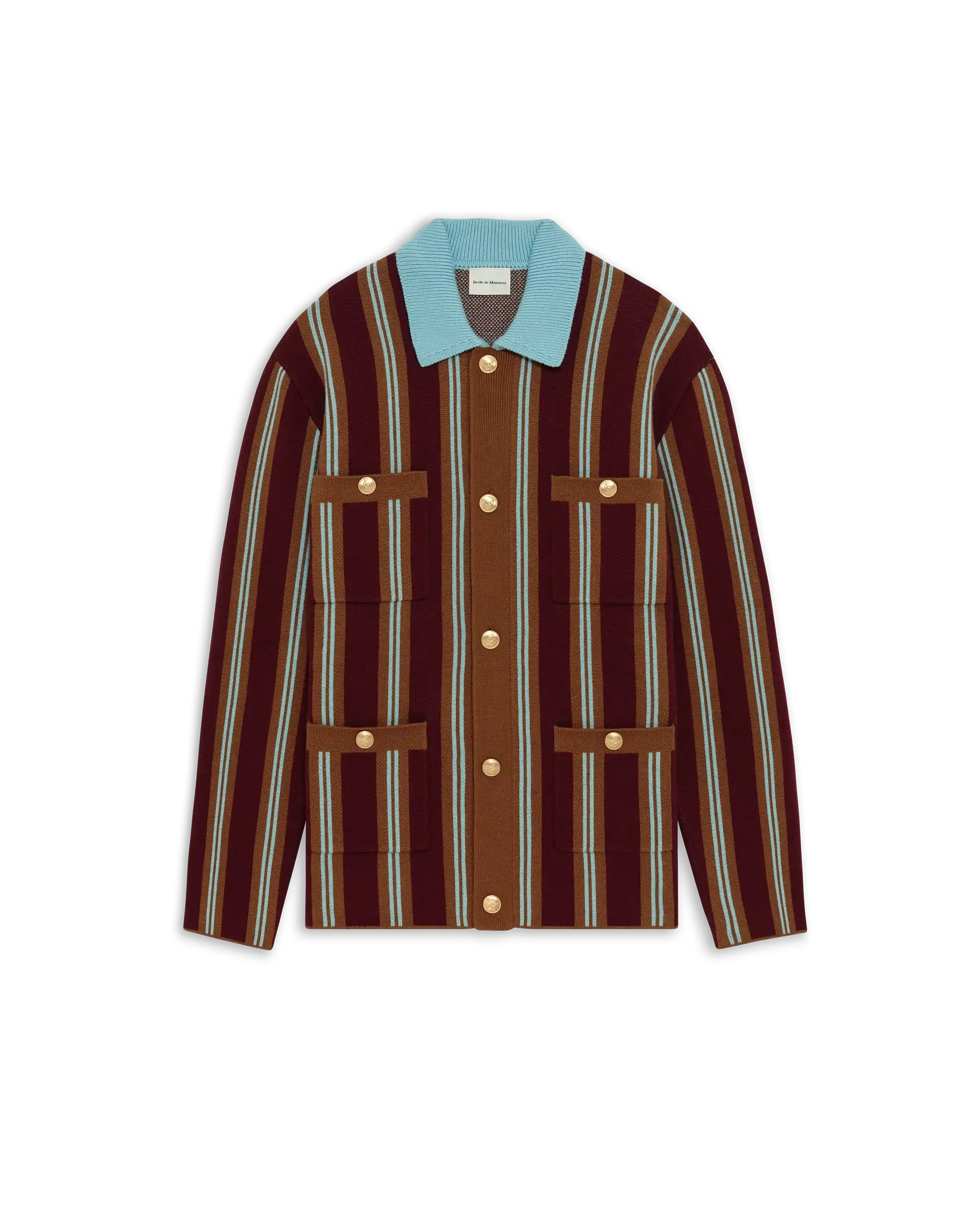 Drôle De Monsieur Veste Maille Cardigan weinrot Wolle