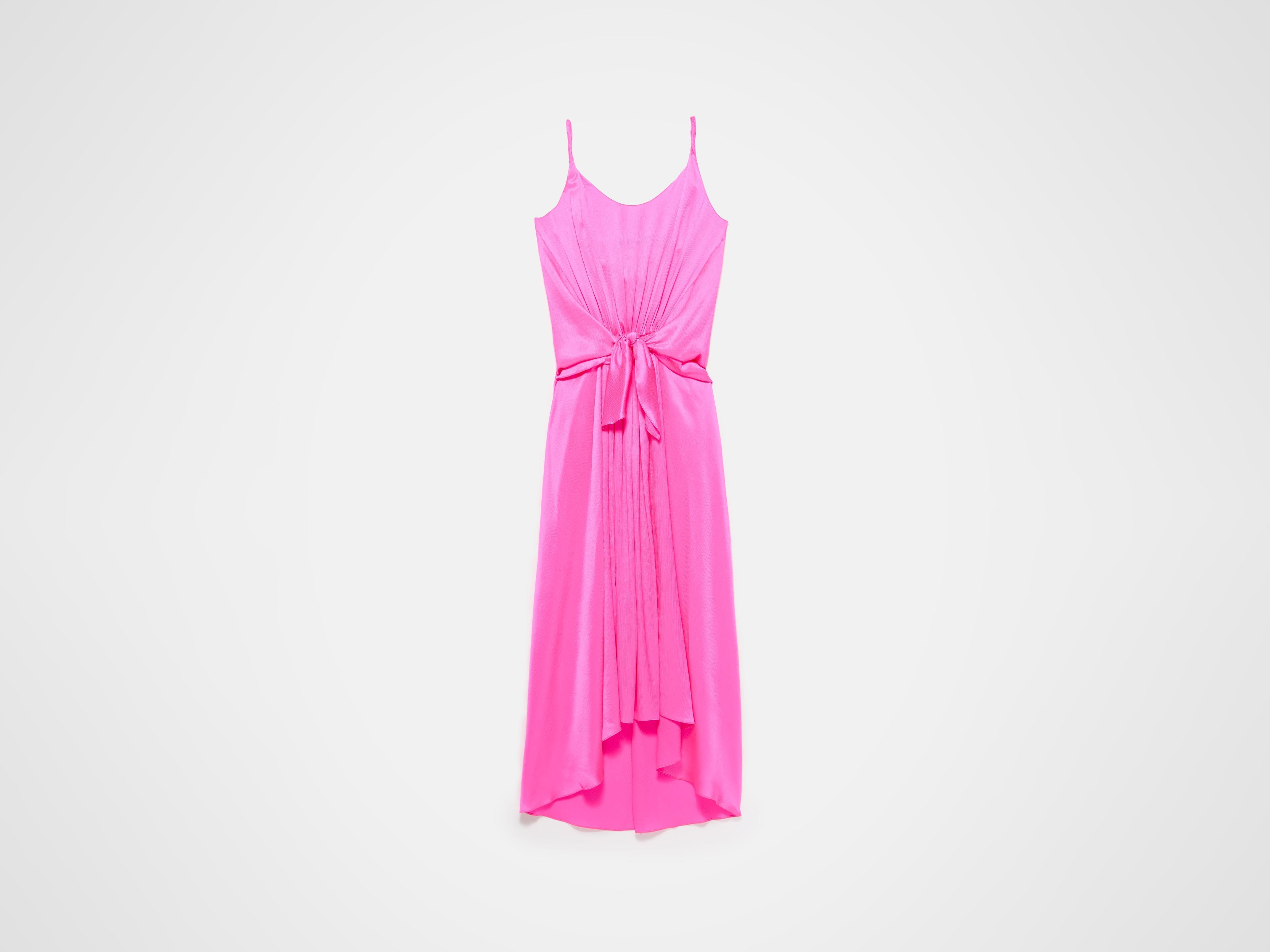 J.W.Anderson Dresses Knotted Waist Longline Kleid Rosa Seide
