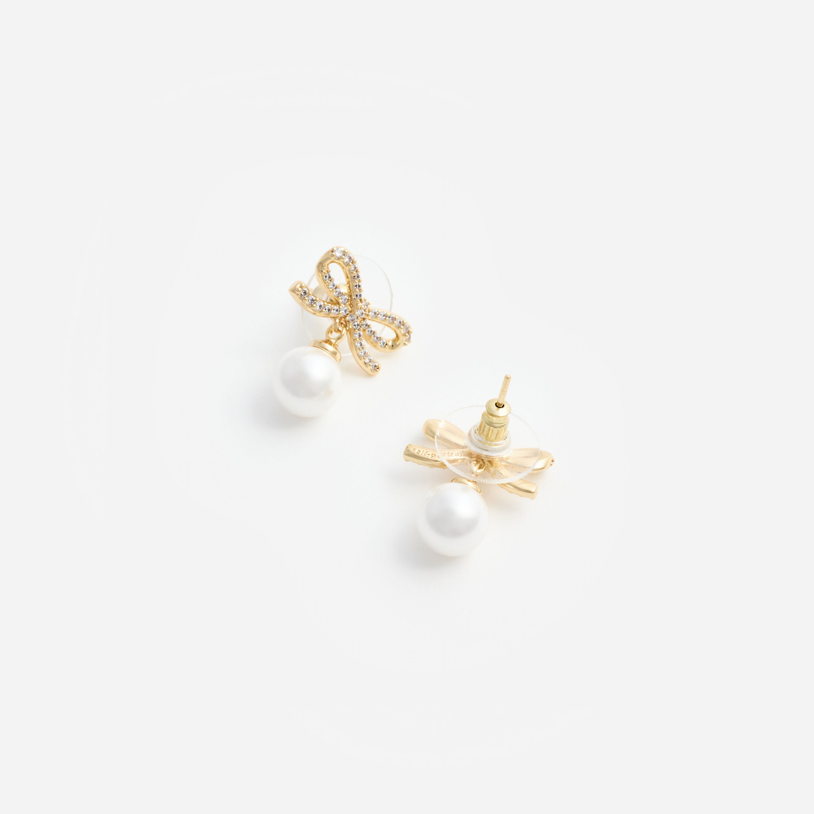 Self Portrait Gold Bow Pearl Ohrstecker Gold One Size Perle