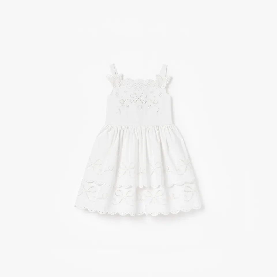 Self Portrait White Cotton Kinderkleid Weiß Baumwolle